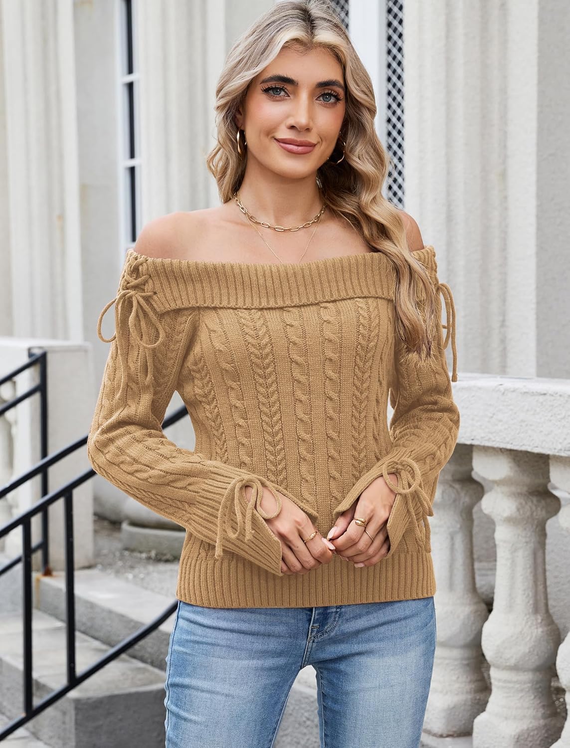 ZAFUL Women's Cropped Knit Sweater Boat Neck Long Sleeve Pullover Jumper Top - Image 4