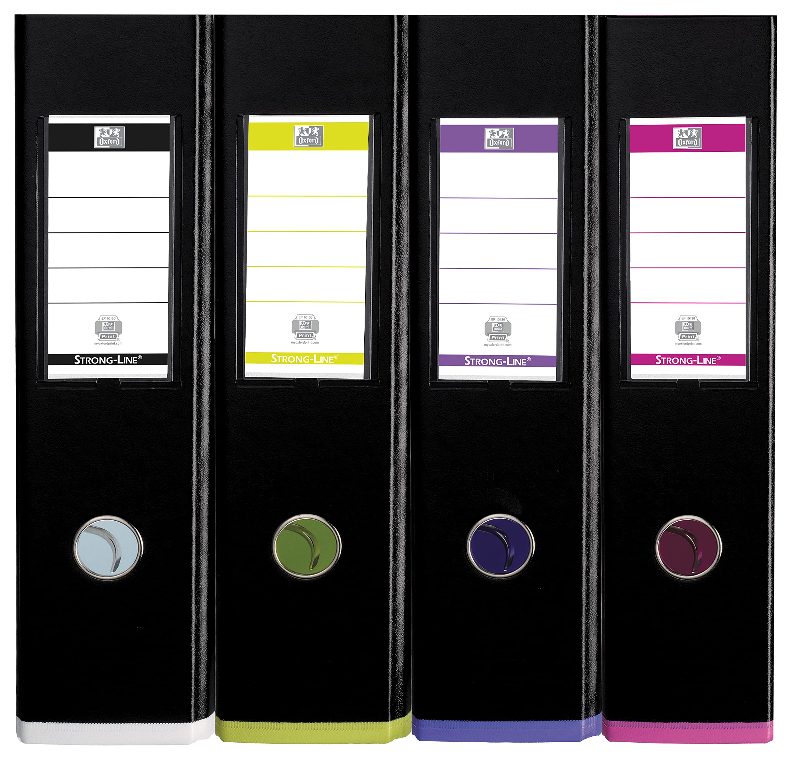 Oxford Ordner A4, myColour, 8 cm breit, zweifarbig schwarz sortiert, 10 Stück