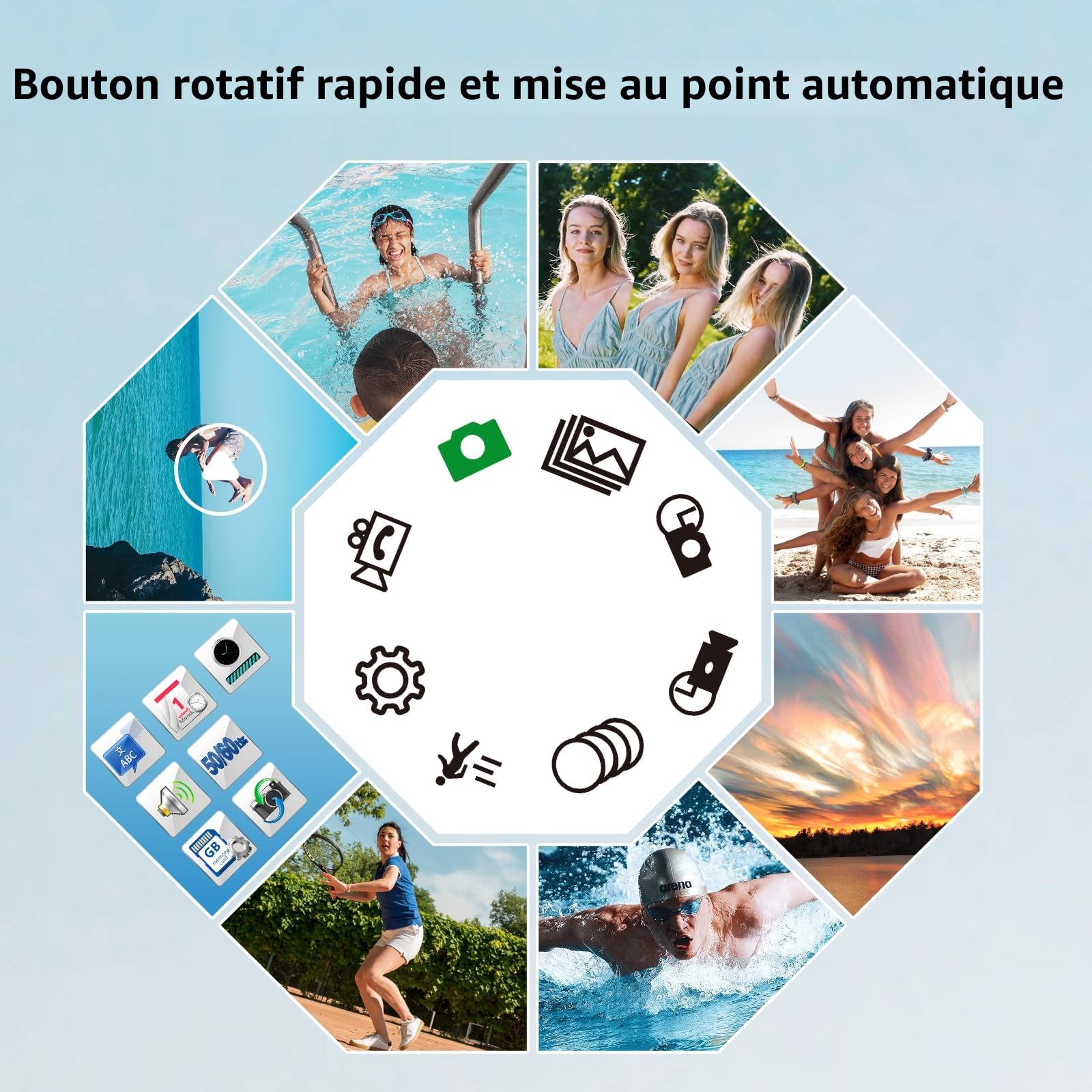 Appareil Photo Numérique 4K 48MP avec Viseur Optique, Appareil Photo Compact Autofocus Zoom 16X avec Carte SD de 32 Go et 2 Batteries Facile à Utiliser pour Débutant, Voyageurs, Adolescents-Noir
