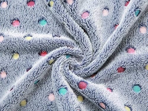 Miniatura 5 de 1 paquete de 3 mantas lindas súper suaves con patrón de puntos para mascotas, manta de franela para perro, cachorro, gato, azulmoradogris, talla