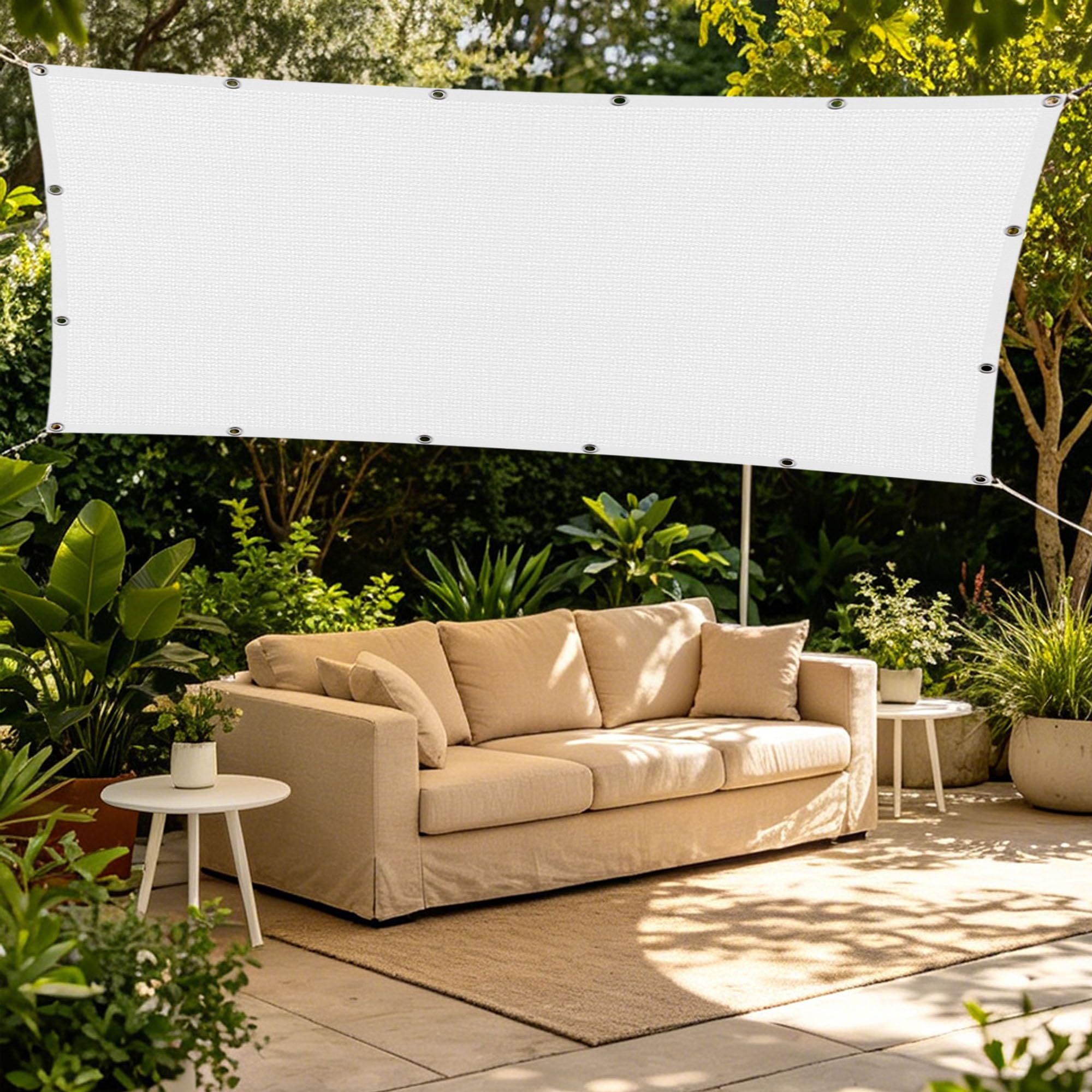 Voile ombrage blanc pour pergola et patio créez un coin de fraîcheur