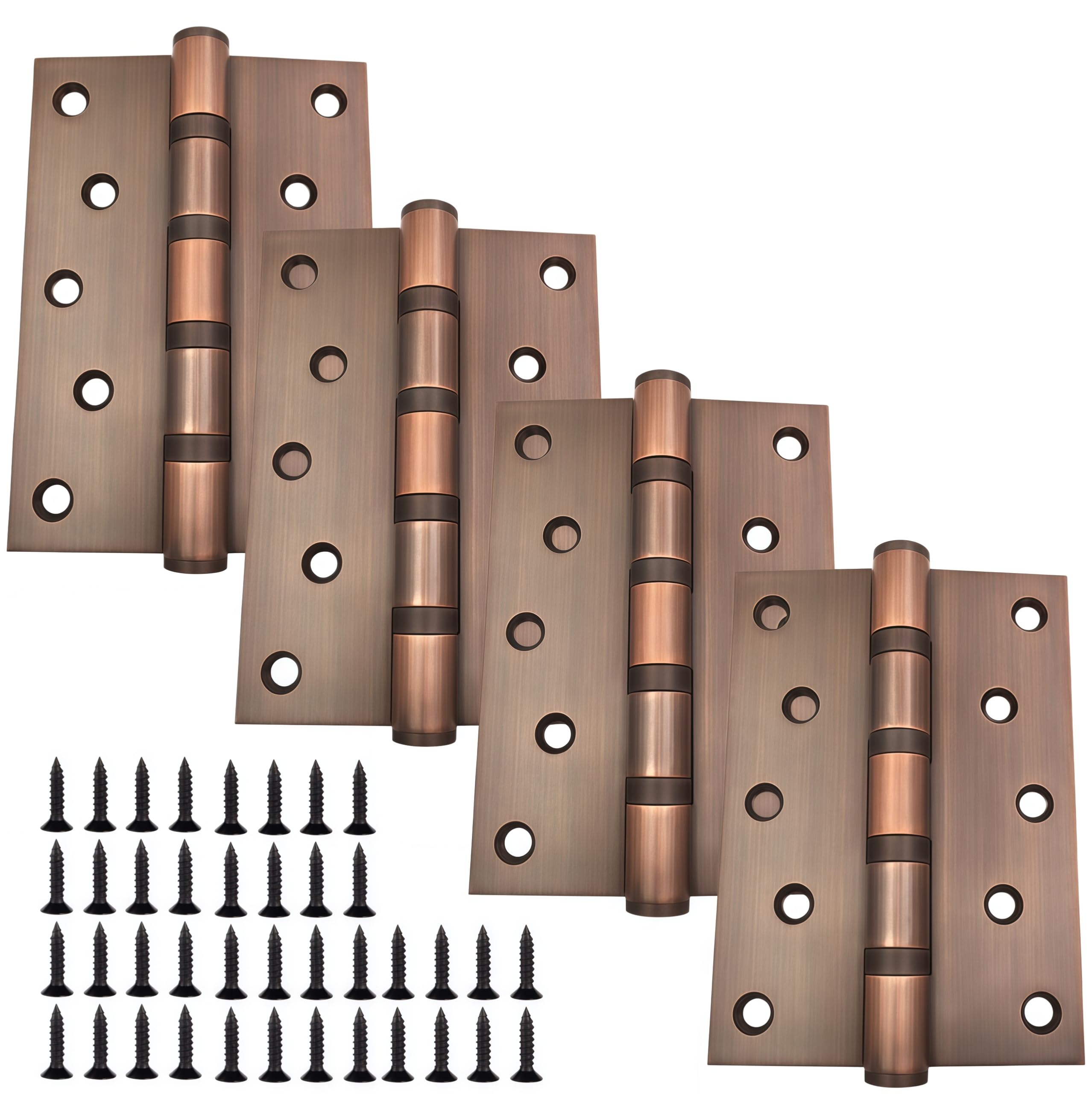 Hinges 4 Pack of 5 Inch Stainless Steel Casement Hinges Antique Red Bronze