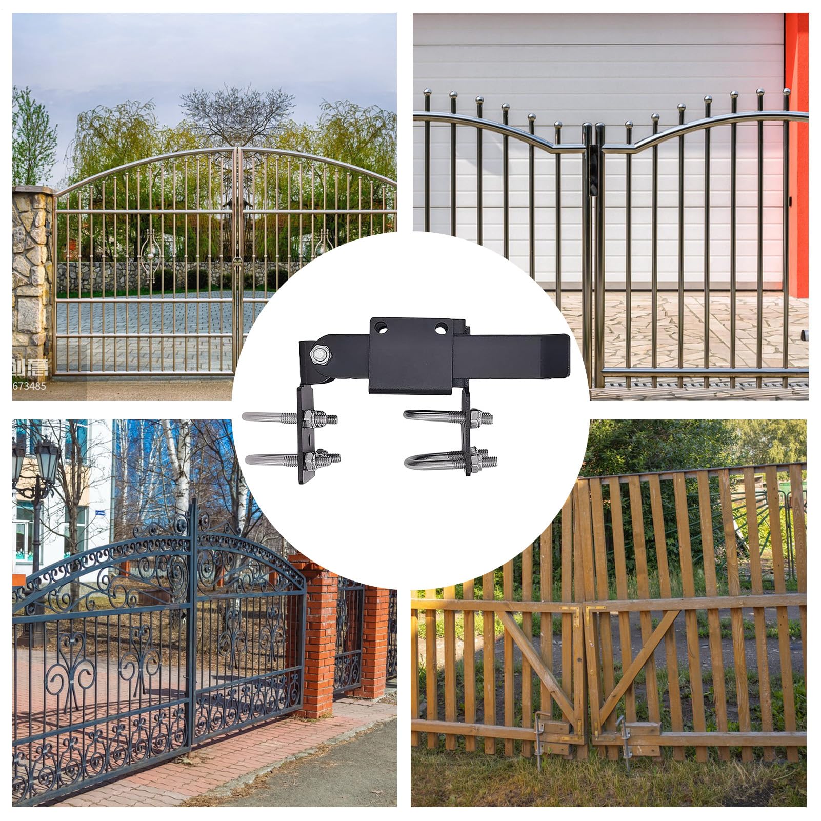 Chiusura a catena a doppio cancello – Forte e resistente catenella per cancello, forniture da giardinaggio per costruzione meccanismo di bloccaggio commerciale bestiame residenziale