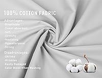 Vista 6 de Sunflower Juego de 2 fundas de almohada tamaño Queen, 100% algodón, 2 fundas de almohada Queen de 20 x 30 pulgadas, color ceniza, suaves