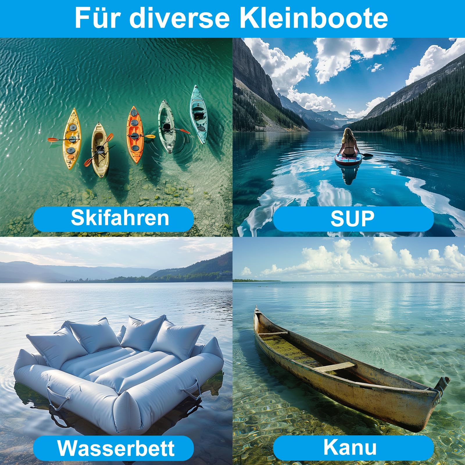 BeGrit 0,7Kg Anker Faltanker verzink Ankerset mit 10m reißfesten Ankerleine ø 6 mm & Ankerboje Kugel Set(Silber)