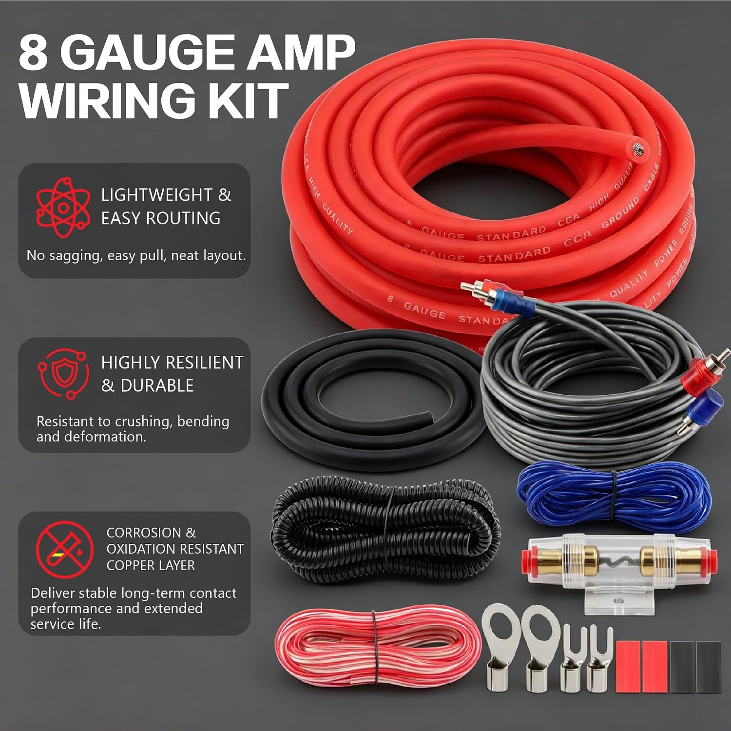 8 Gauge CCA Amp Installation Wiring Kit Complete Subwoofer Wiring Kit 5 81vuuth8yQL. AC SL1500