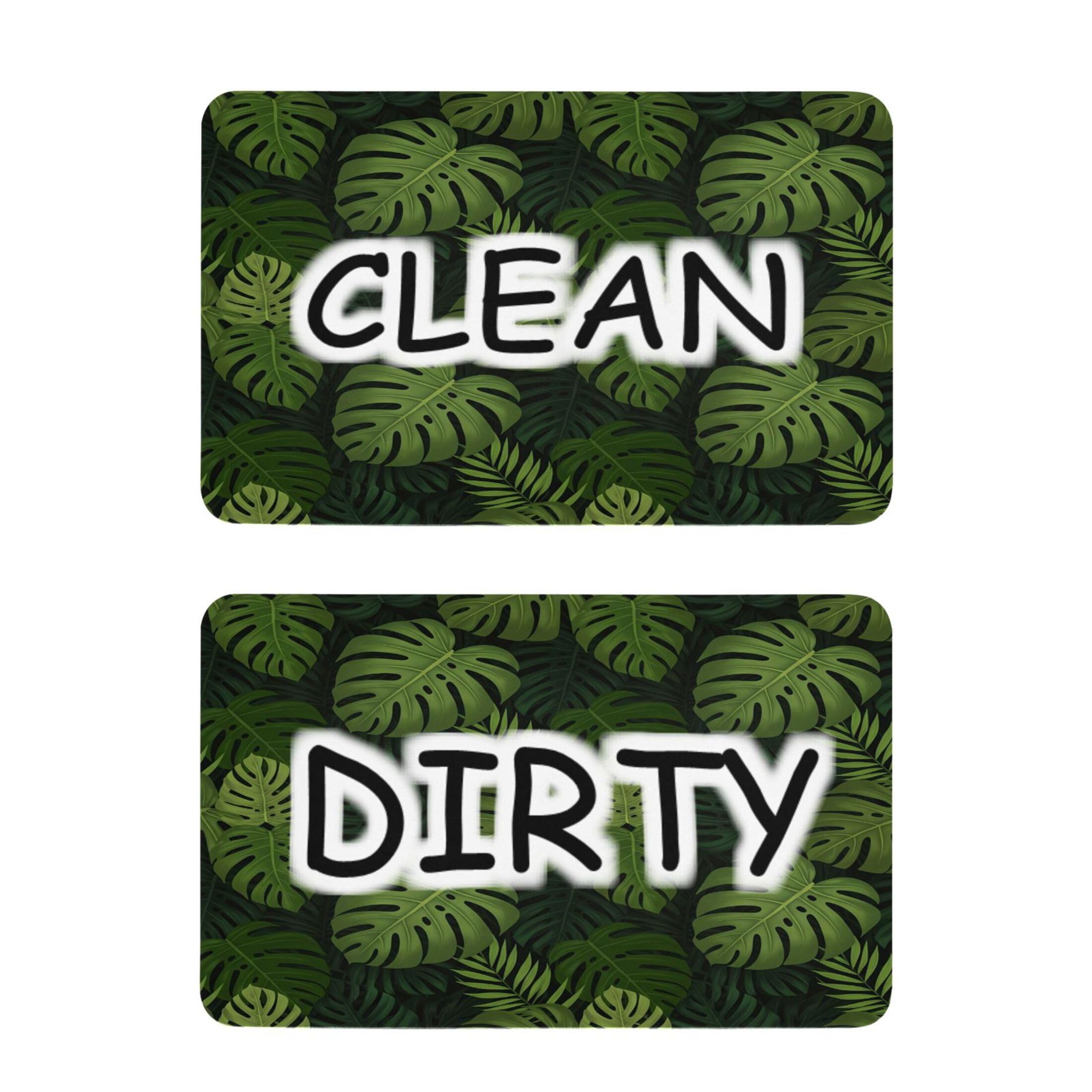 Kutsu Dishwasher Magnet Clean Dirty Sign Indicator, Palm Leaves Fridge Magnet, Easy to Read, 2 Pack