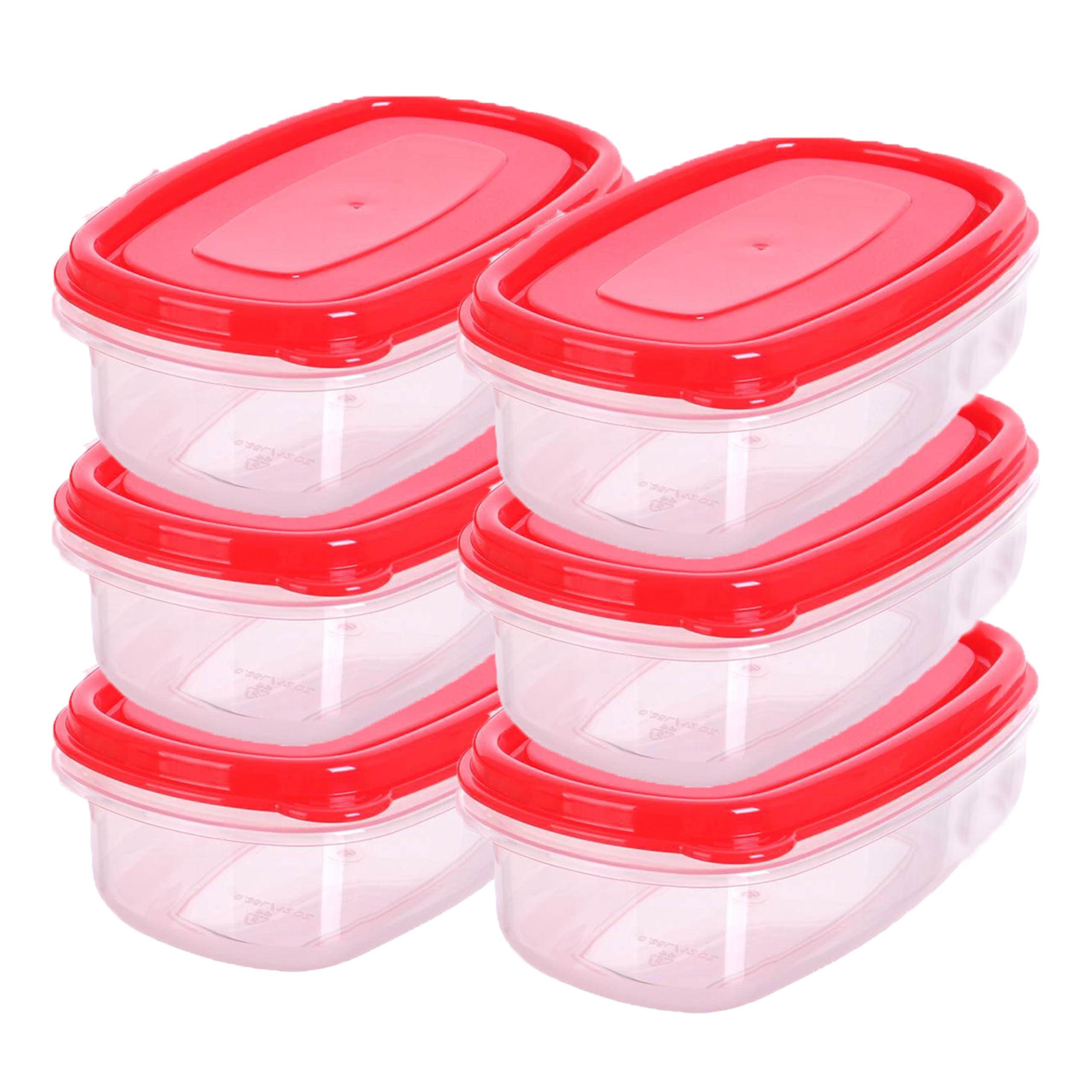 Homeshopa.com 6 Pack Homeshopa Plastic Food Storage Containers, 350Ml Rectangular Leakproof Airtight Bpa-Free Reusable & Stackable Meal Prep Lunch Boxes, Microwave Freezer & Dishwasher Safe