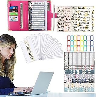 Pasta para economizar dinheiro,Organizador de pasta de dinheiro para dinheiro - Pasta de economia A6 com envelopes com zíper, pasta de orçamento A6 de couro PU para planejamento e economia Buniq