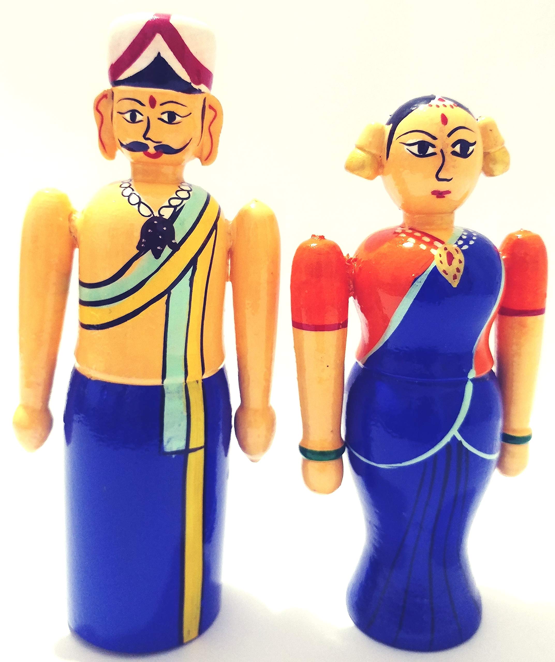 Crafts India® Handcrafted channapatna Wooden Mysore Couple Doll Big, Mr & Mrs Rajanna (Assorted)- 17 cms (B08M6CGDL5) Amazon Price History, Amazon Price Tracker