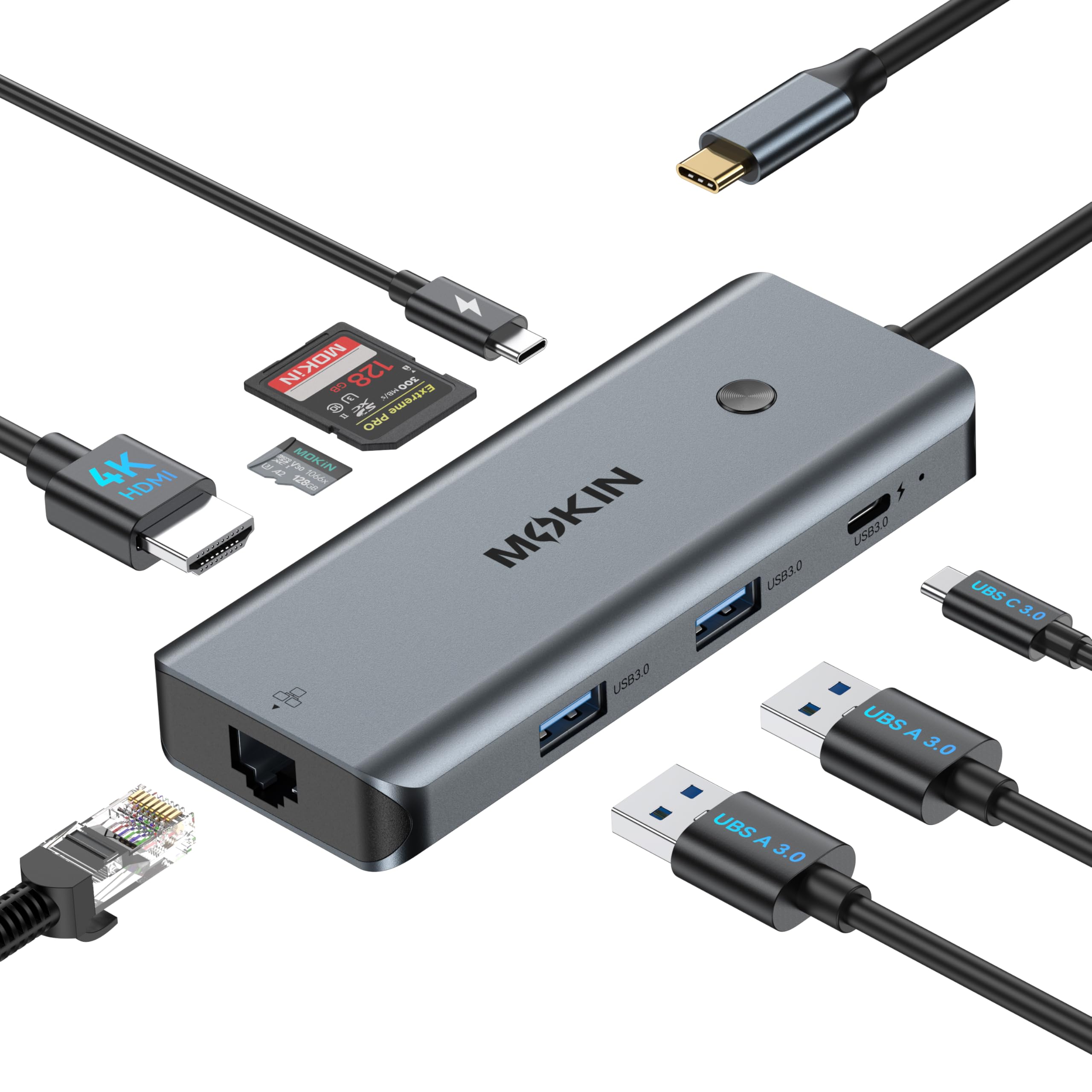 USB C Hub for MacBook Pro Air Mac Dongle with 3 USB Port USB C to HDMI USB