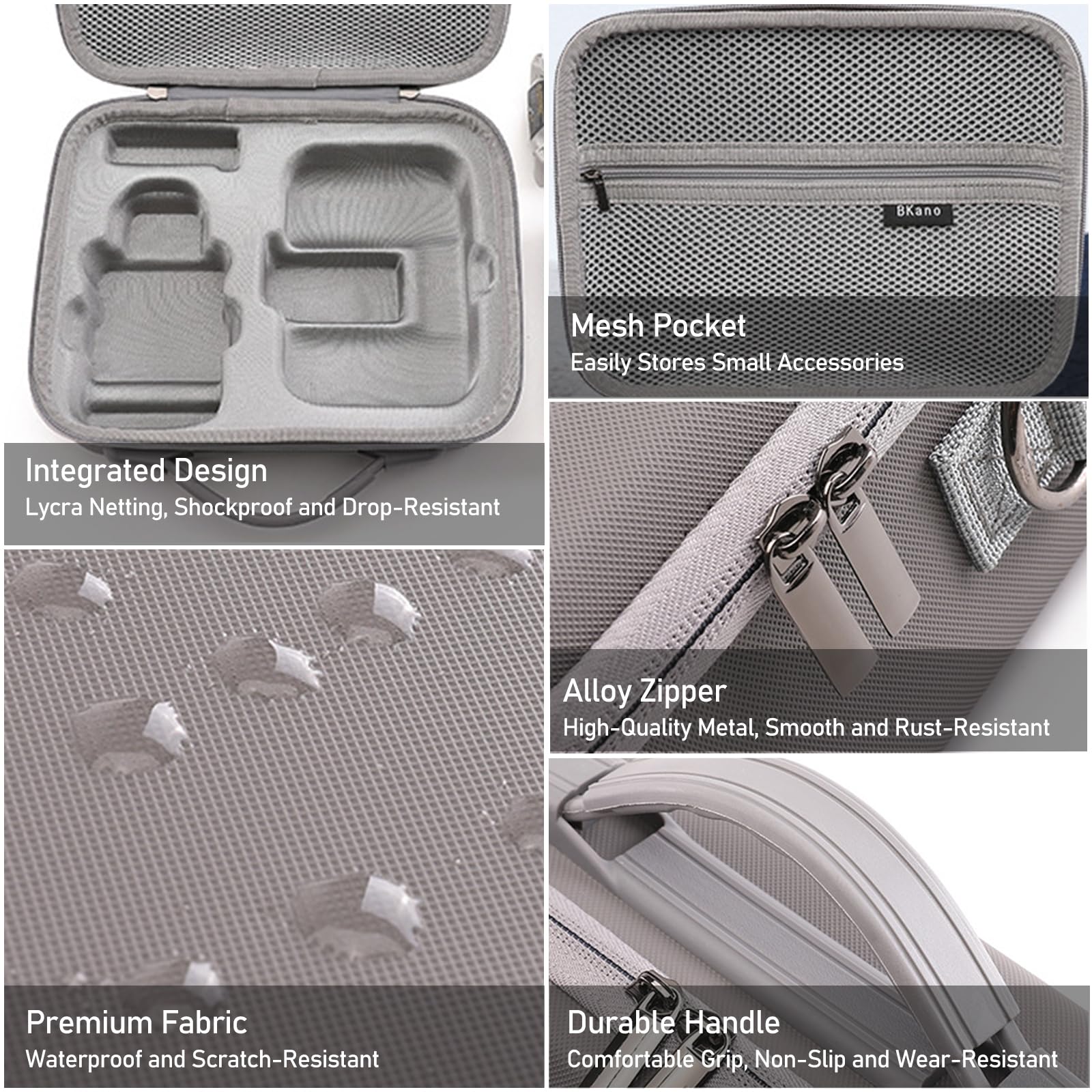Sac pour DJI Mini 4K / Mini 2 SE/Mini 2 Drone & Accessoires – Valise Compacte, Étanche & Antichoc avec Bandoulière – Gris (Sac Seulement)