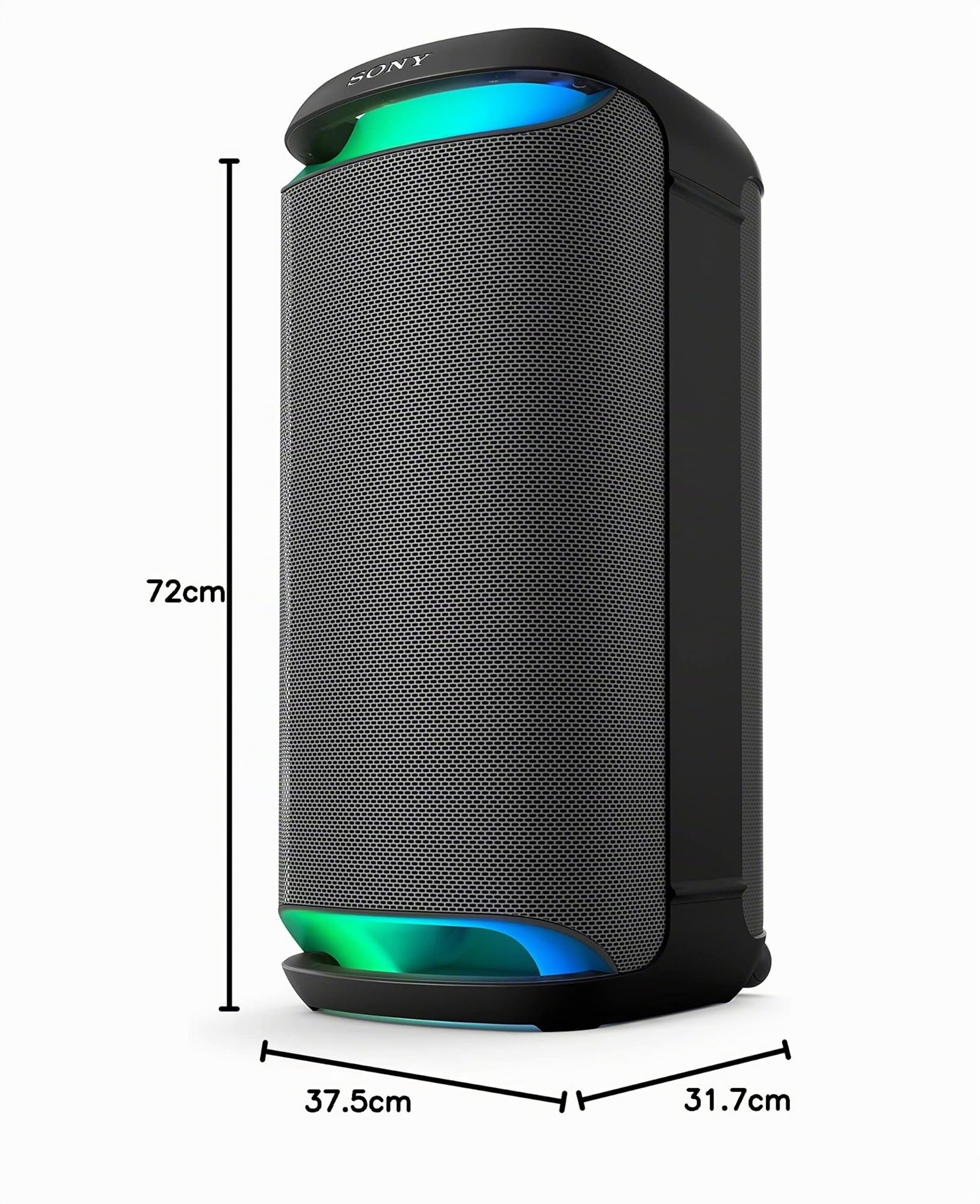 Sony SRS-XV800 - Enceinte Bluetooth de fête sans Fil avec Son Puissant à 360° et Mega Bass - 25 Heures d'autonomie, Portable - Effets Lumineux - Noir