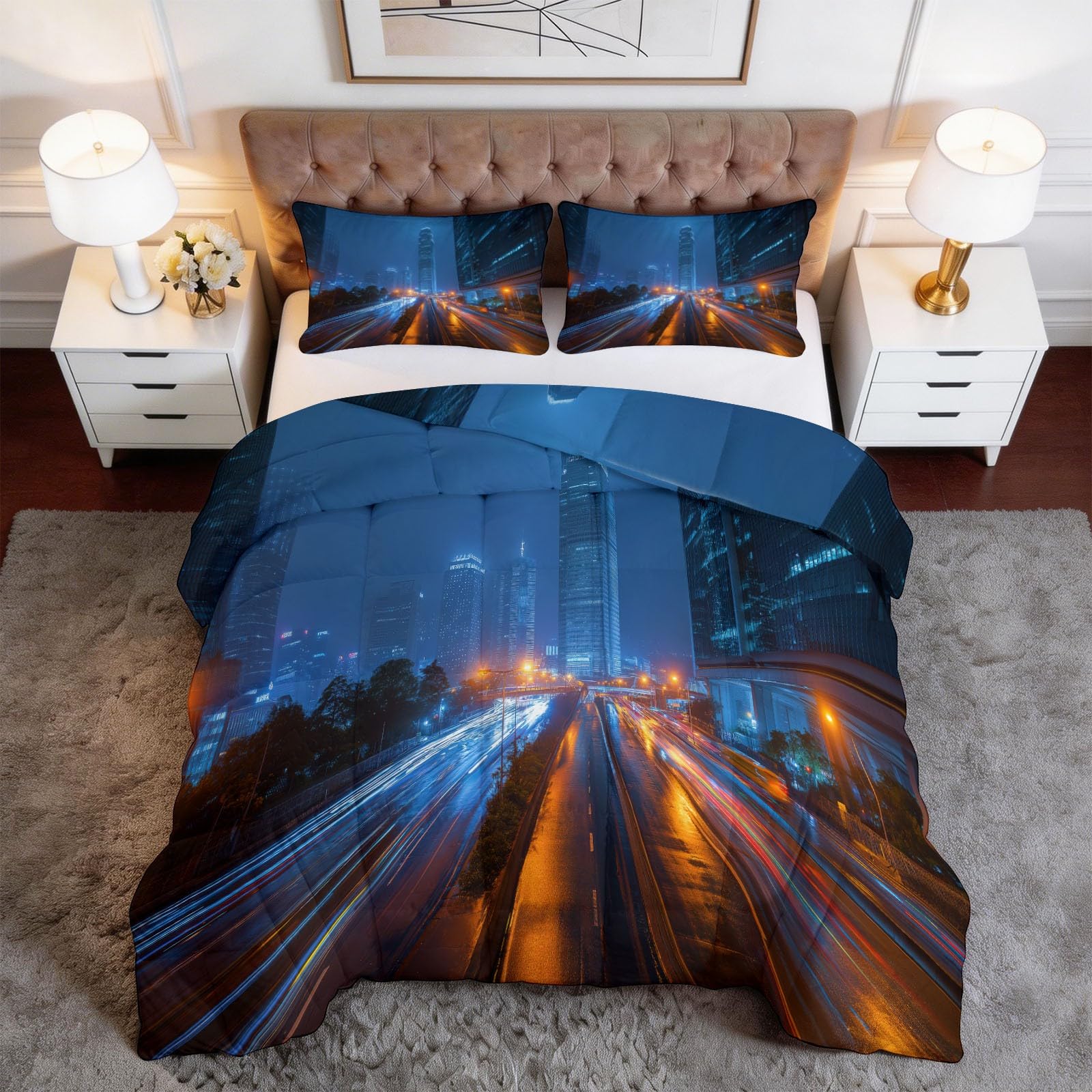 Edredón moderno lavable de 240 x 220 cm que soluciona el cambio de fundas