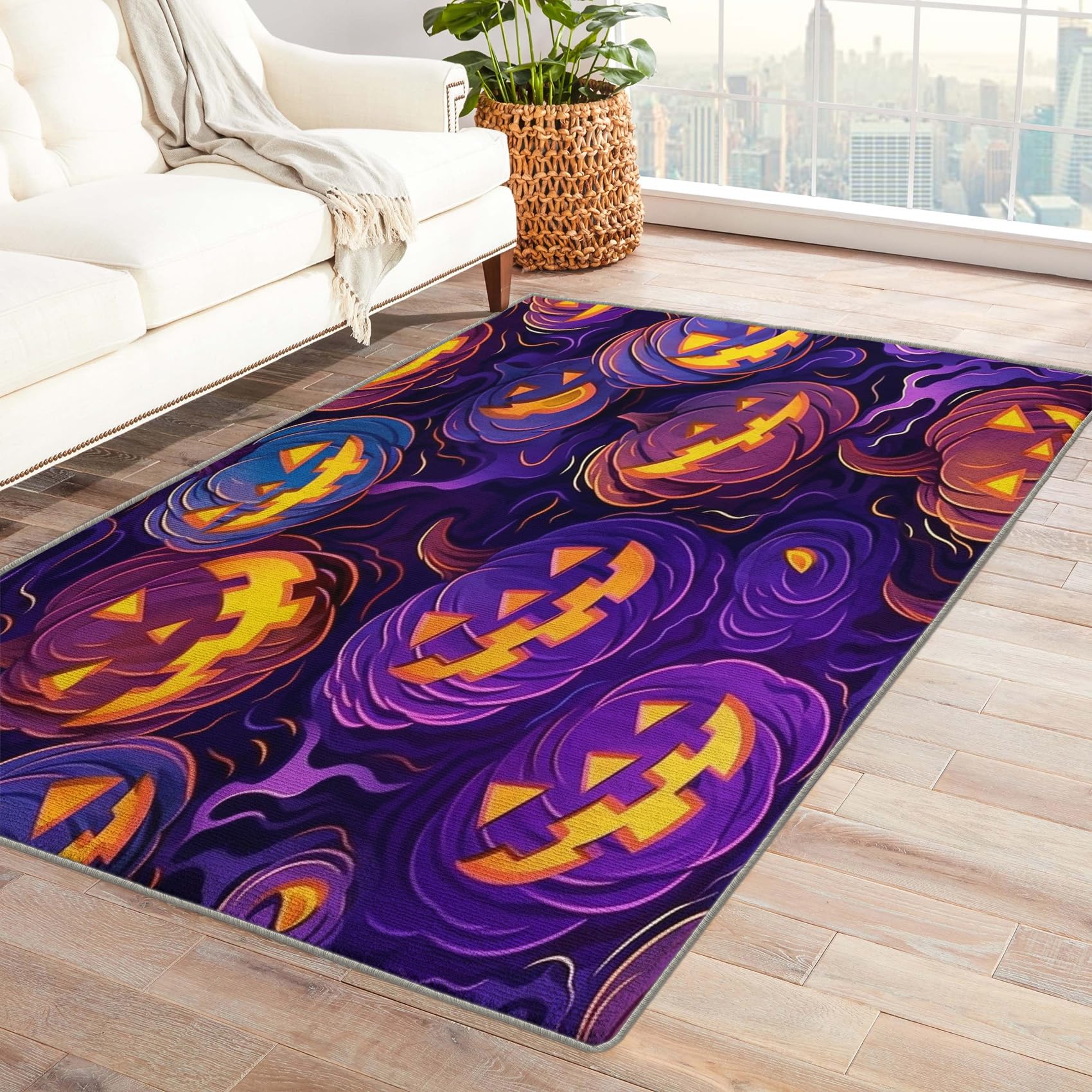 Garçons Rug Amazon.com: Halloween Rug 6x9 ft, Pumpkin Area Rug, Spooky Rugs