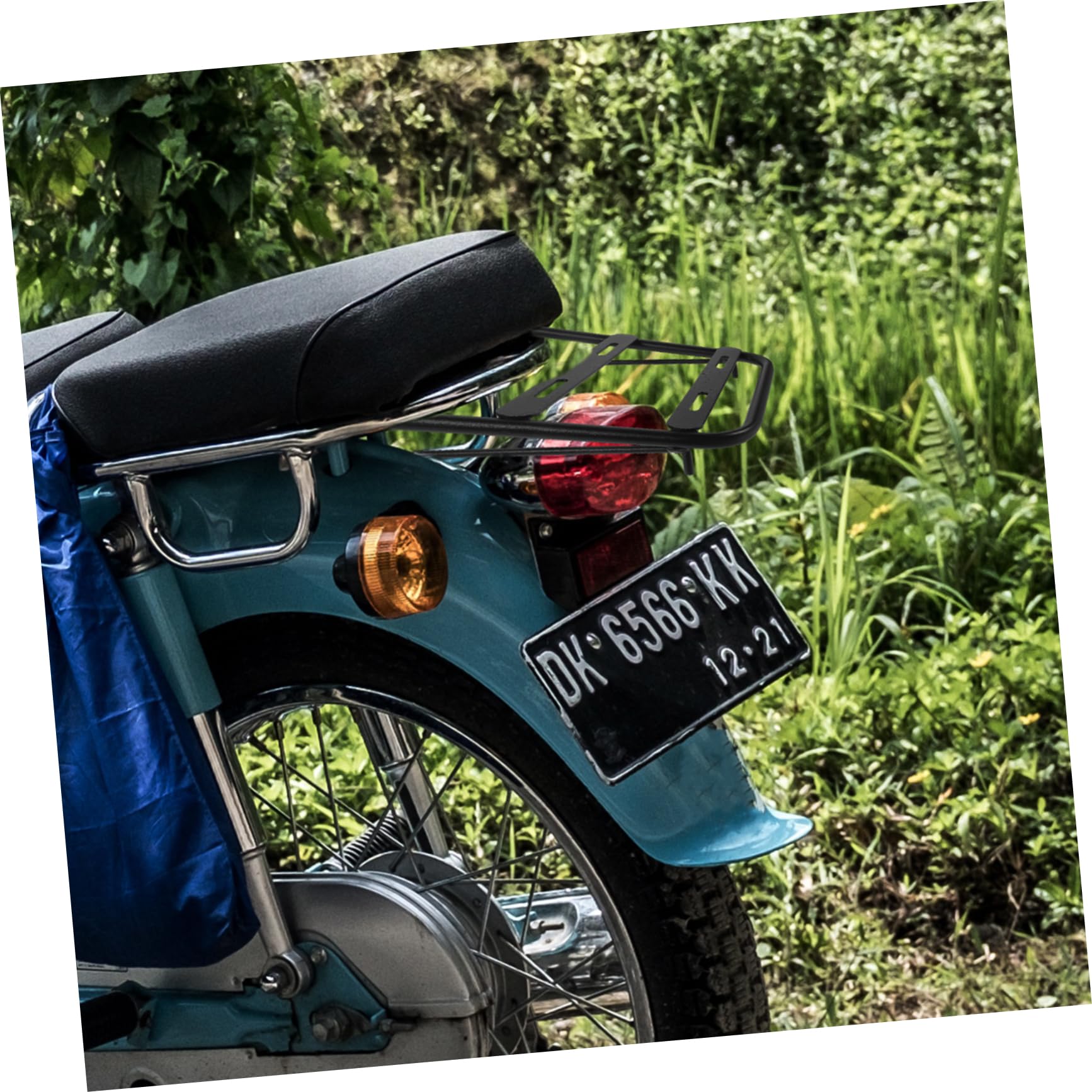 TOYANDONA Porte-Bagages Arrière de Moto Noir, en Alliage D'aluminium Support Allongé, Multifonction, Pratique et Sûr pour Usage Quotidien