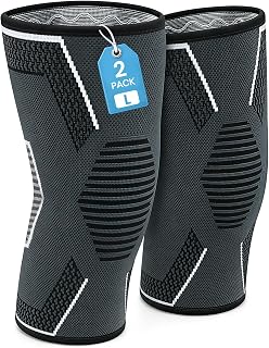 2 Pack Knee Brace for Women/Men, Knee Compression Sleeves for Gym Sports | Perfect for run training hike lifting yoga basketball working out, joint support knee protection warmth retention breathable