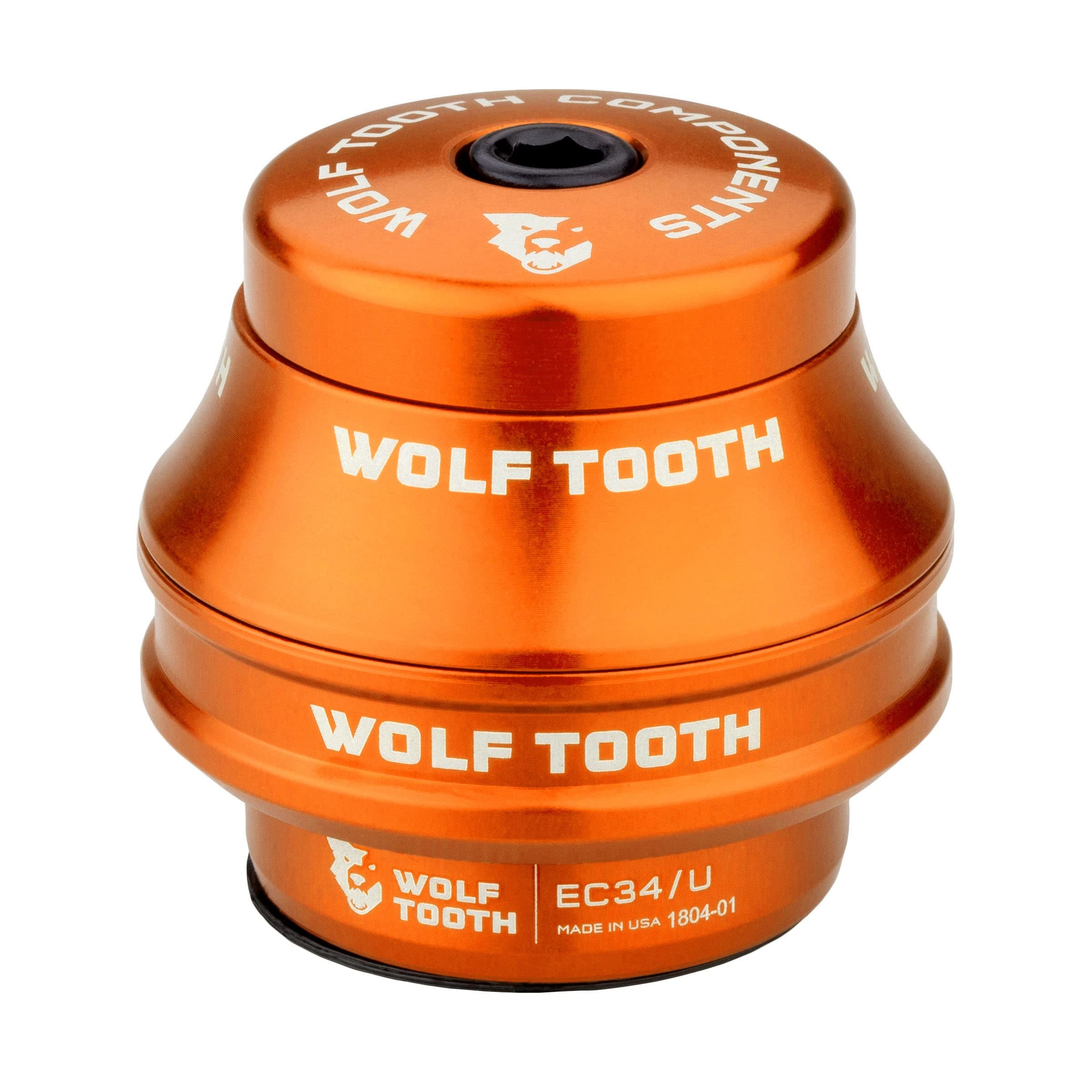 Wolf Tooth Performance Auricolari EC – Superiore EC34/28,6 Stack 16 Mm, Alluminio Arancione Per MTB