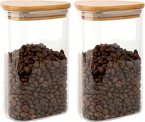 Amazon.com: Femora Triangle Borosilicate Glass Jar for Kitchen Storage ...