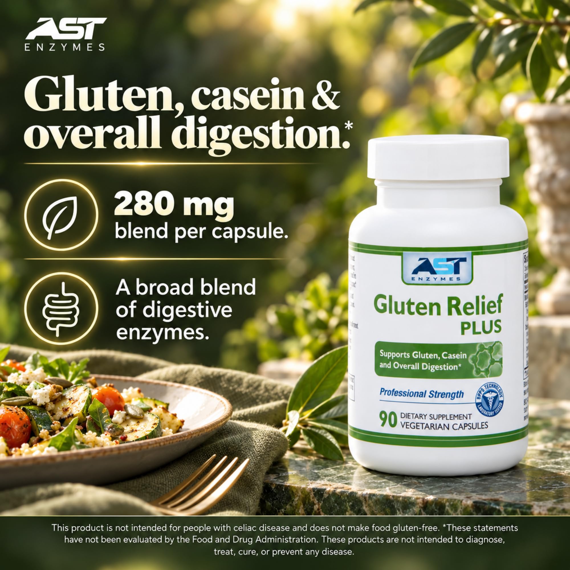 AST Enzymes Gluten Relief Plus DPP-IV Enzymes, 90 Capsules — Amazon image 2