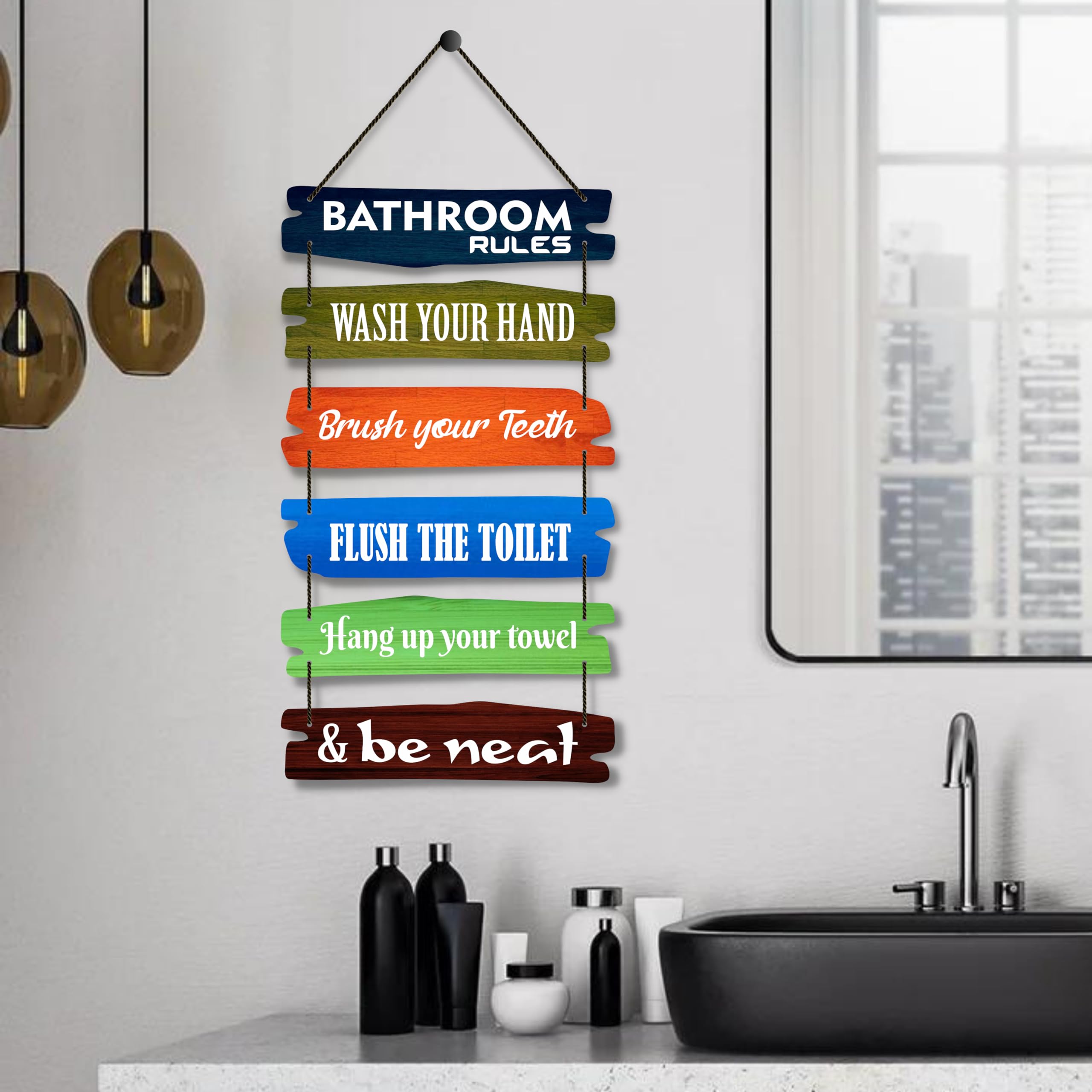 Decorative Wall Art - Bathroom Rules Print -4