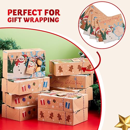 Miniatura 4 de JOYIN 24 cajas para hornear de regalo de galletas de Navidad de 8.75 x 5.75 x 2.75 pulgadas con ventana emergente automática, cajas de regalo de