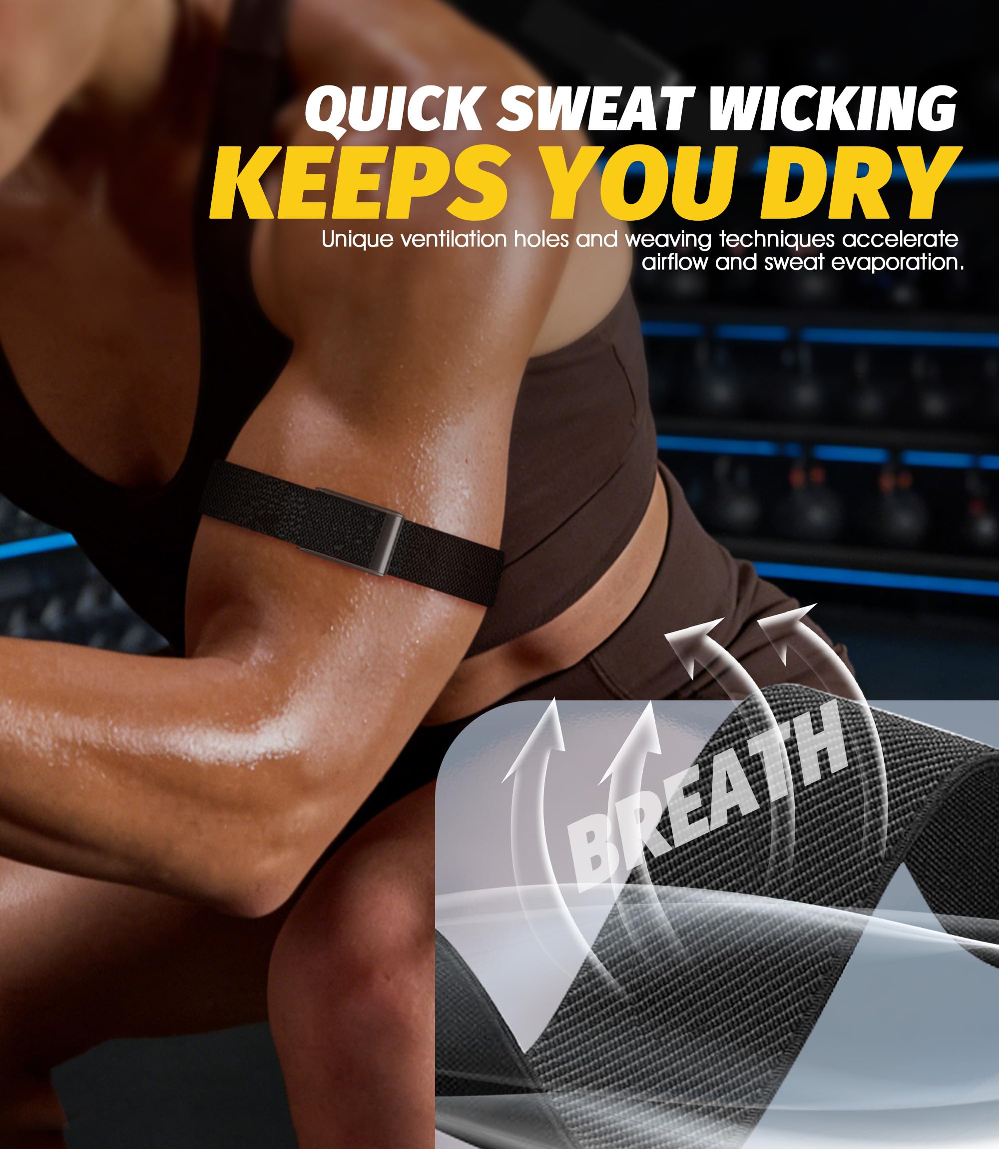 NEWZEROL Fascia Bicipiti Sportiva in Nylon Compatibile con WHOOP 5.0, Cinturino di Ricambio con Materiale Traspirante per Whoop 5.0, Cinturino Sportivo Regolabile