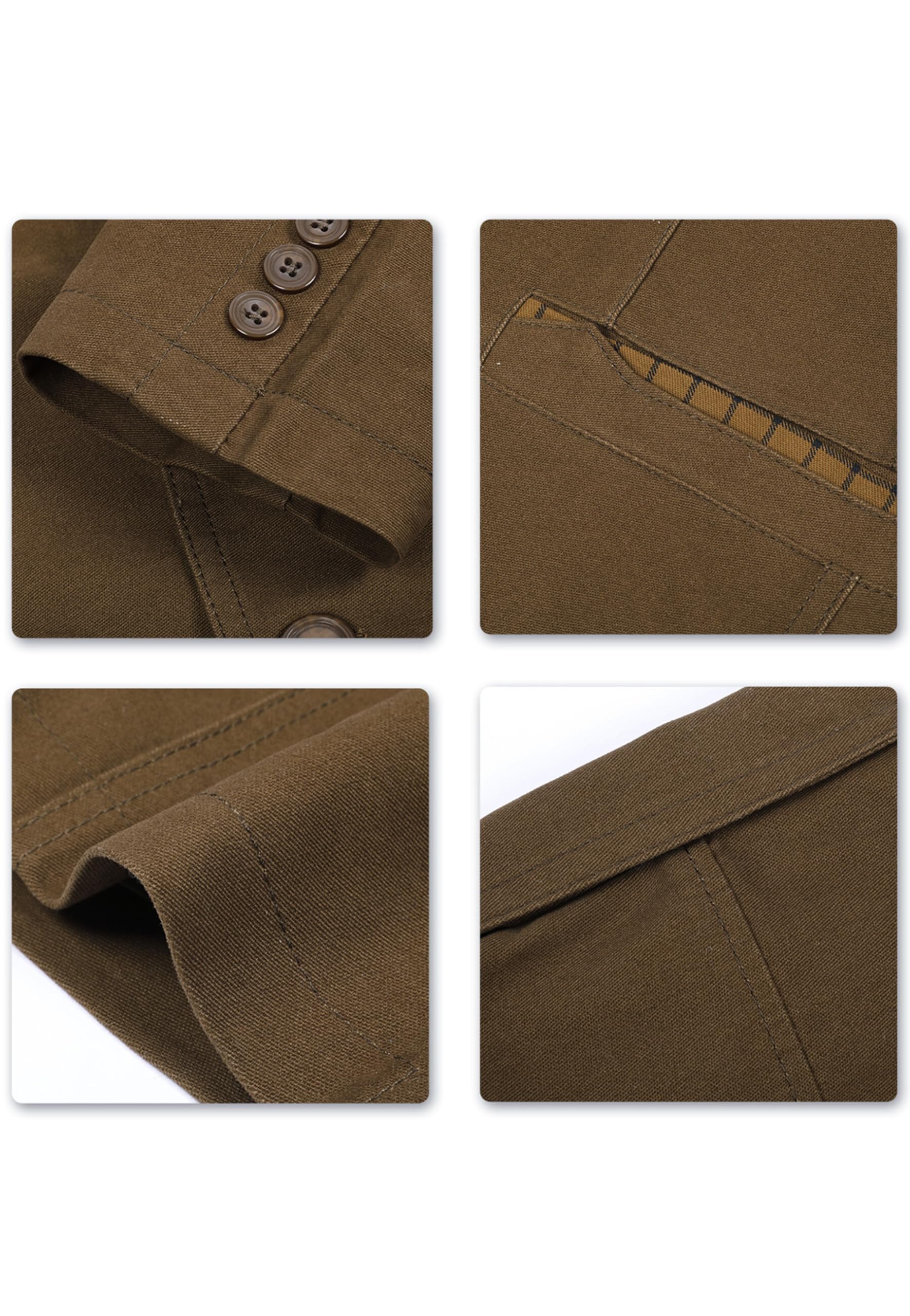 Allthemen Blazer da Uomo Casual Giacca Slim Fit Giacche in Cotone Monopetto a Due Bottoni Blazer Elegante Tinta Unita