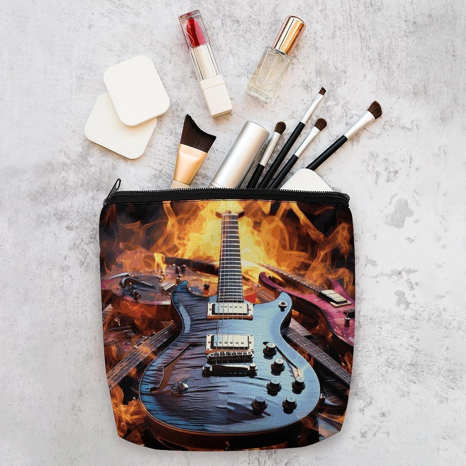 Guitar Music Makeup Bag Cosmetic Bag image 4