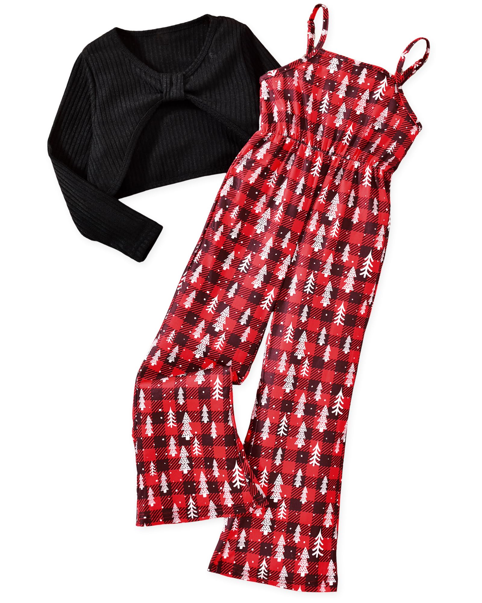 HIHA Girls Long Sleeve Crop Top Sleeveless Jumpsuits Outfit Size 4-12