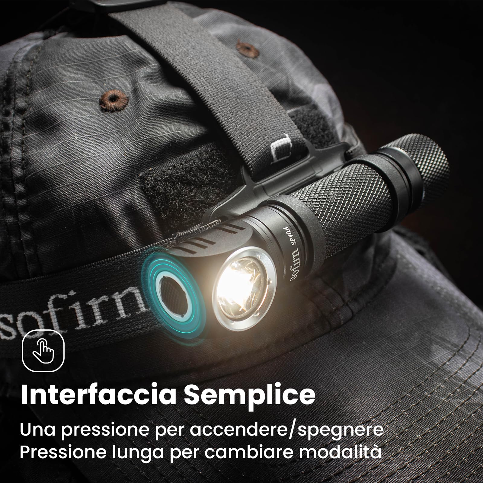Sofirn Lampada Frontale LED USB Ricaricabile, SP40 1200 Lumen LED per Running, Pesca, Campeggio, Trekking, Ciclismo