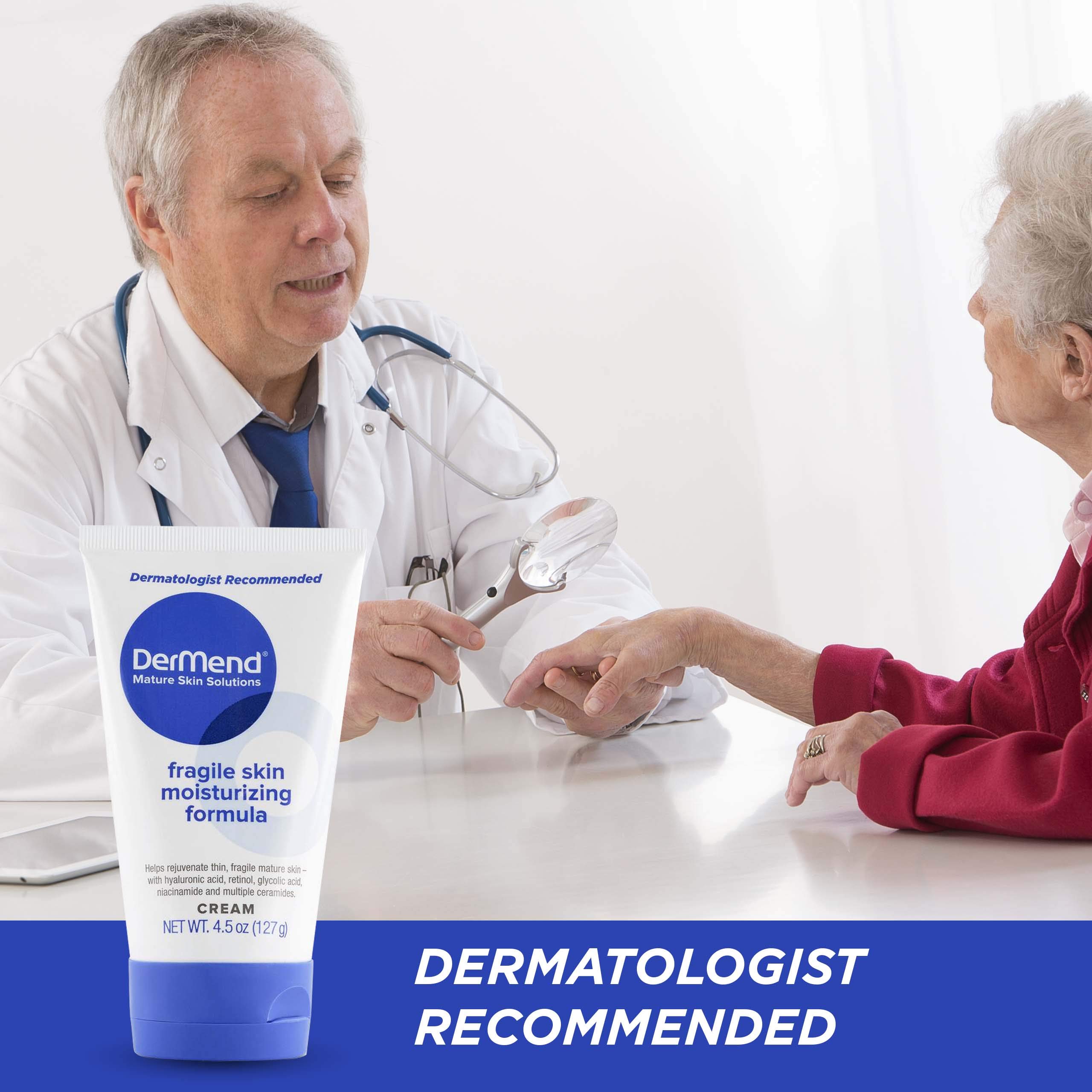 Dermend especializada piel frágil crema hidratante: fórmula para restaurar y rejuvenecimiento de la piel madura - 4.5 oz tubo