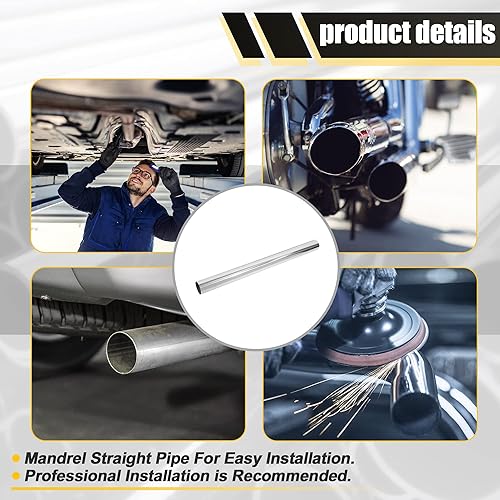 Miniatura 66 de X AUTOHAUX Straight 4" OD 35" Length DIY Custom Mandrel Exhaust Pipe 4 Inch Tube Pipe T304 Stainless Steel Universal Fit