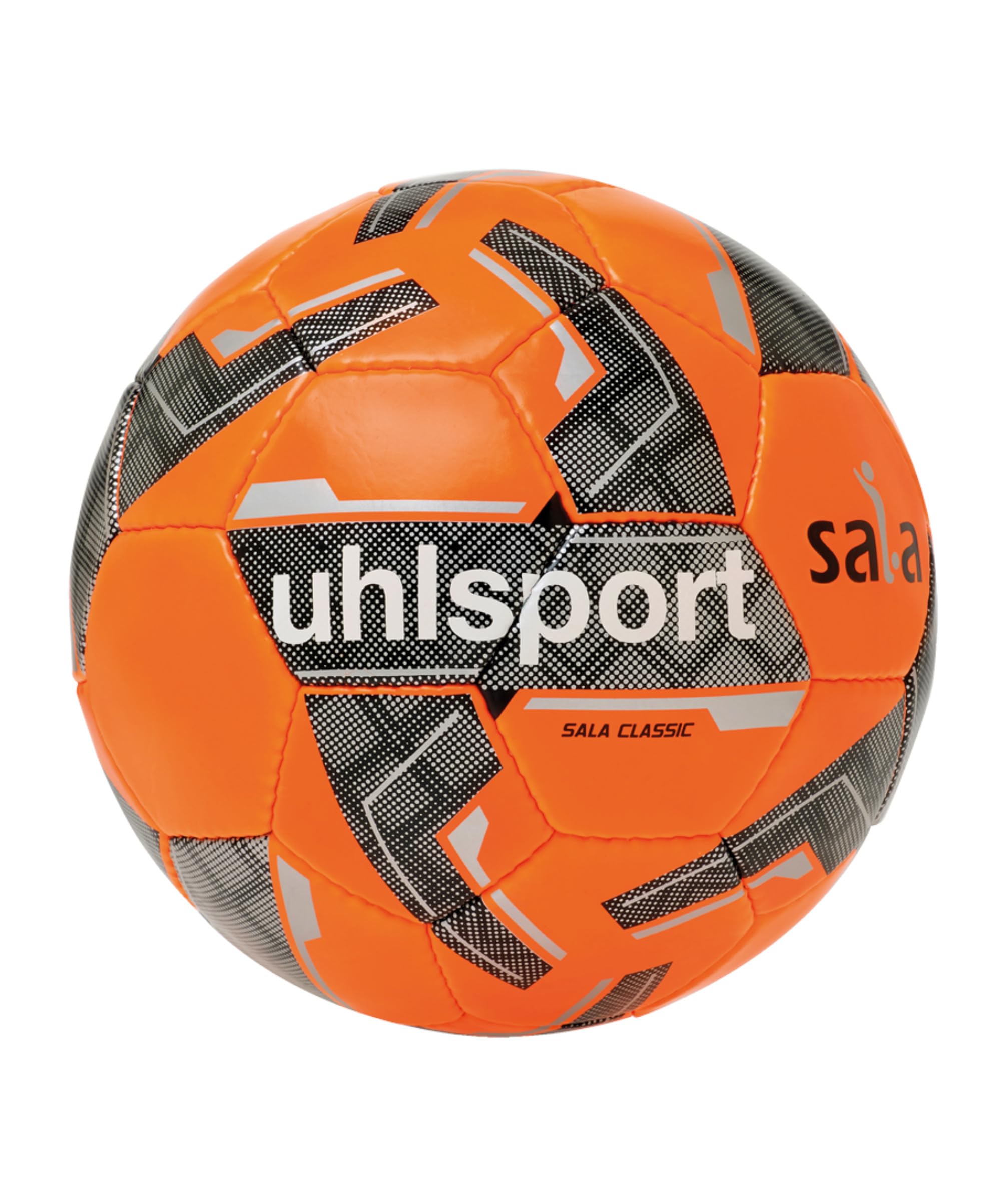 uhlsport Futsal Sala Classic - Futsal-Trainingsball - Fußball Halle Indoor für Erwachsene, 37, Orange Fluor/Schwarz/Silber (Multicolor)