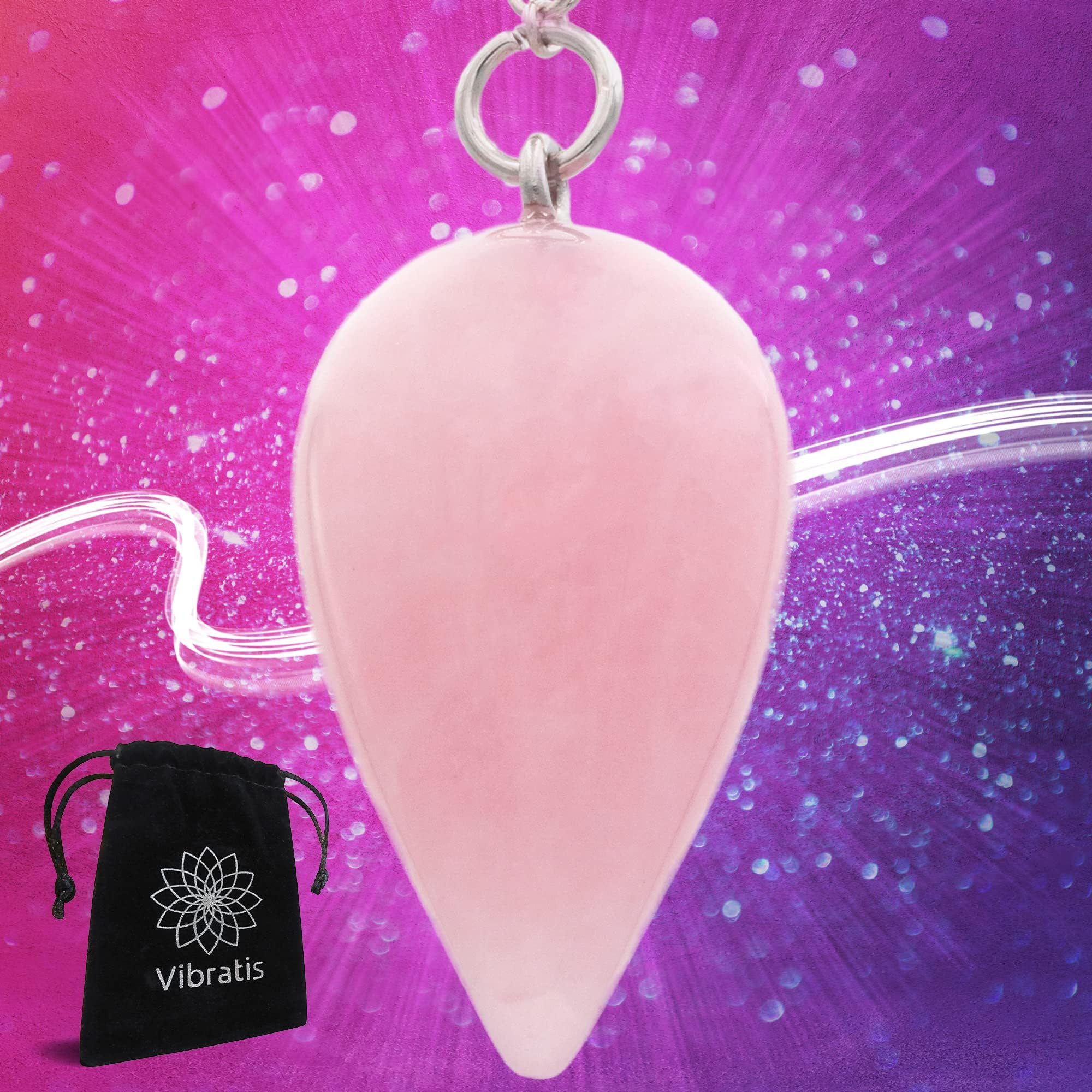 Rose QUARTZ Crystal Dowsing Pendulum | Soothing Stone - Helps for Self-Esteem