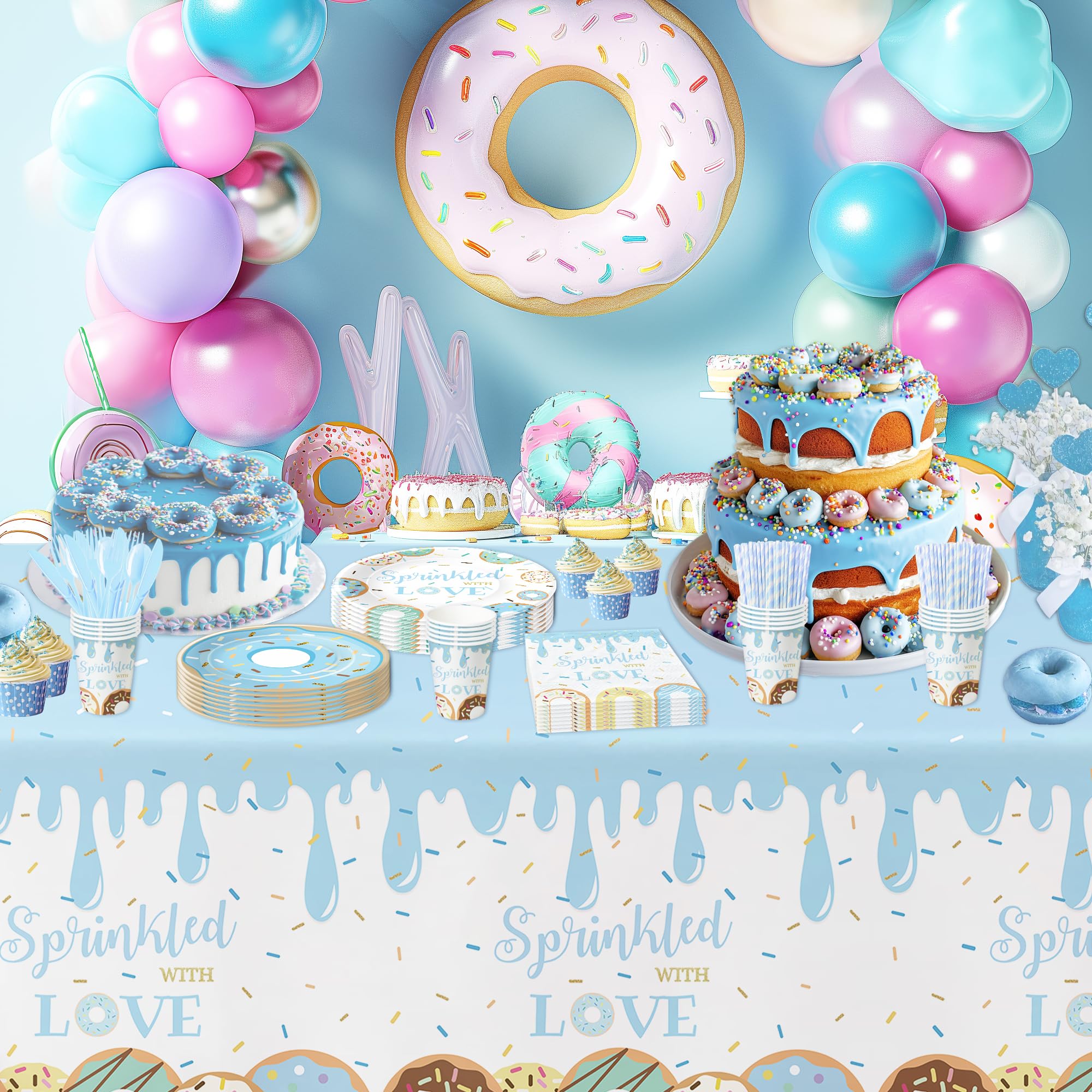 Decorations Sprinkled With Love Banner Blue Baby Shower