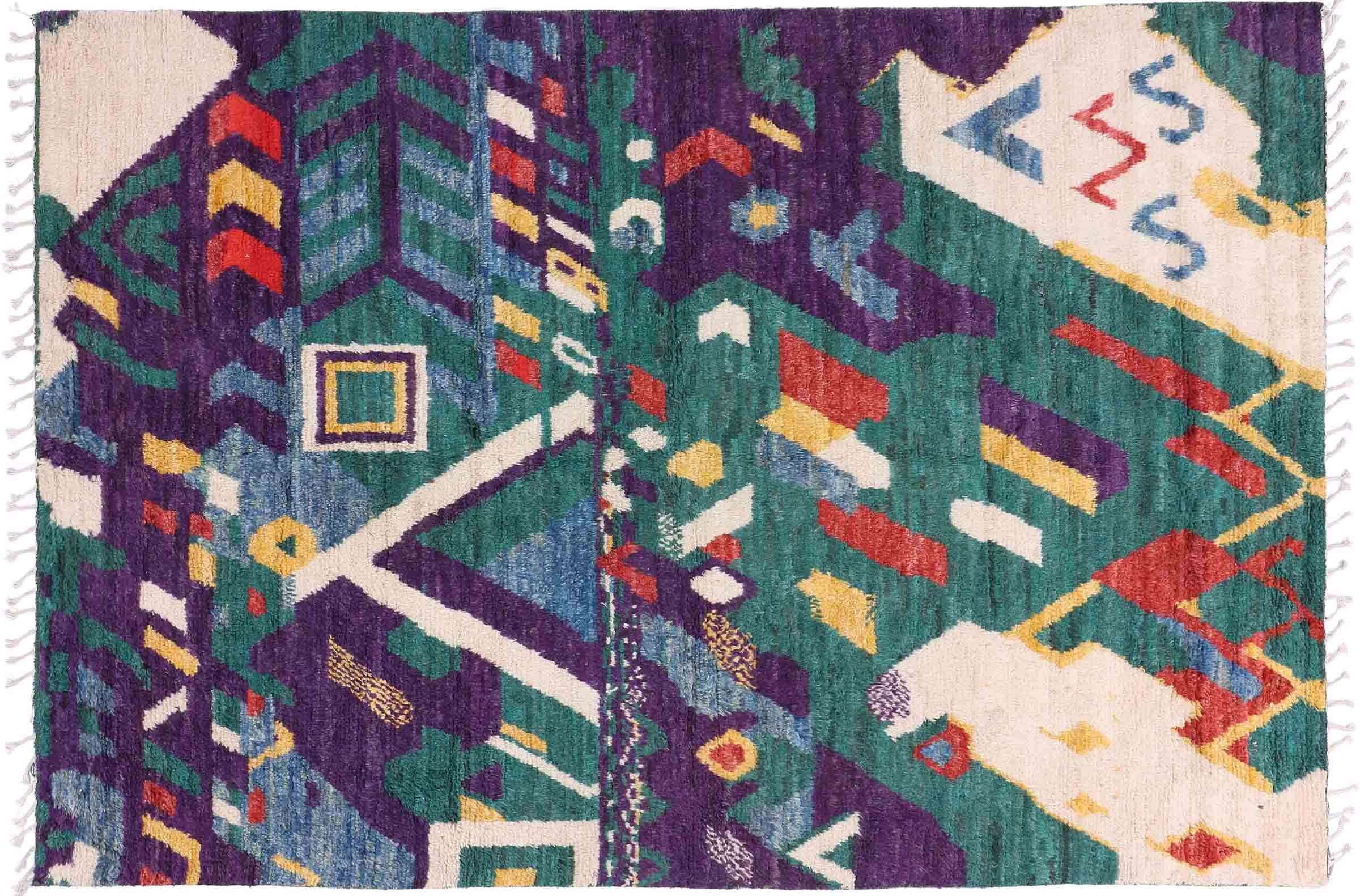 Afghan Berber Maroccan Tapis design tissé à la main Vert moderne Orient B 200 x 300 cm
