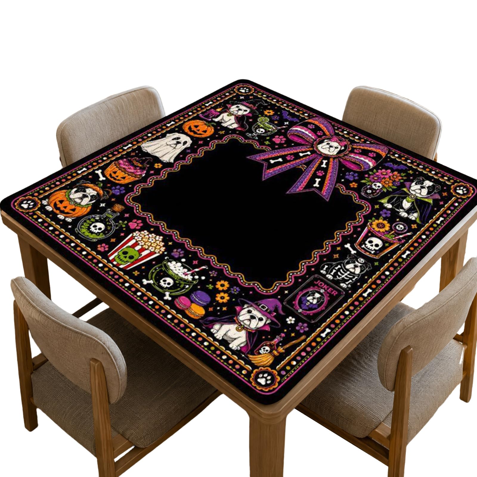 Tappetino per Halloween Mahjong, protezione antiscivolo per giochi da