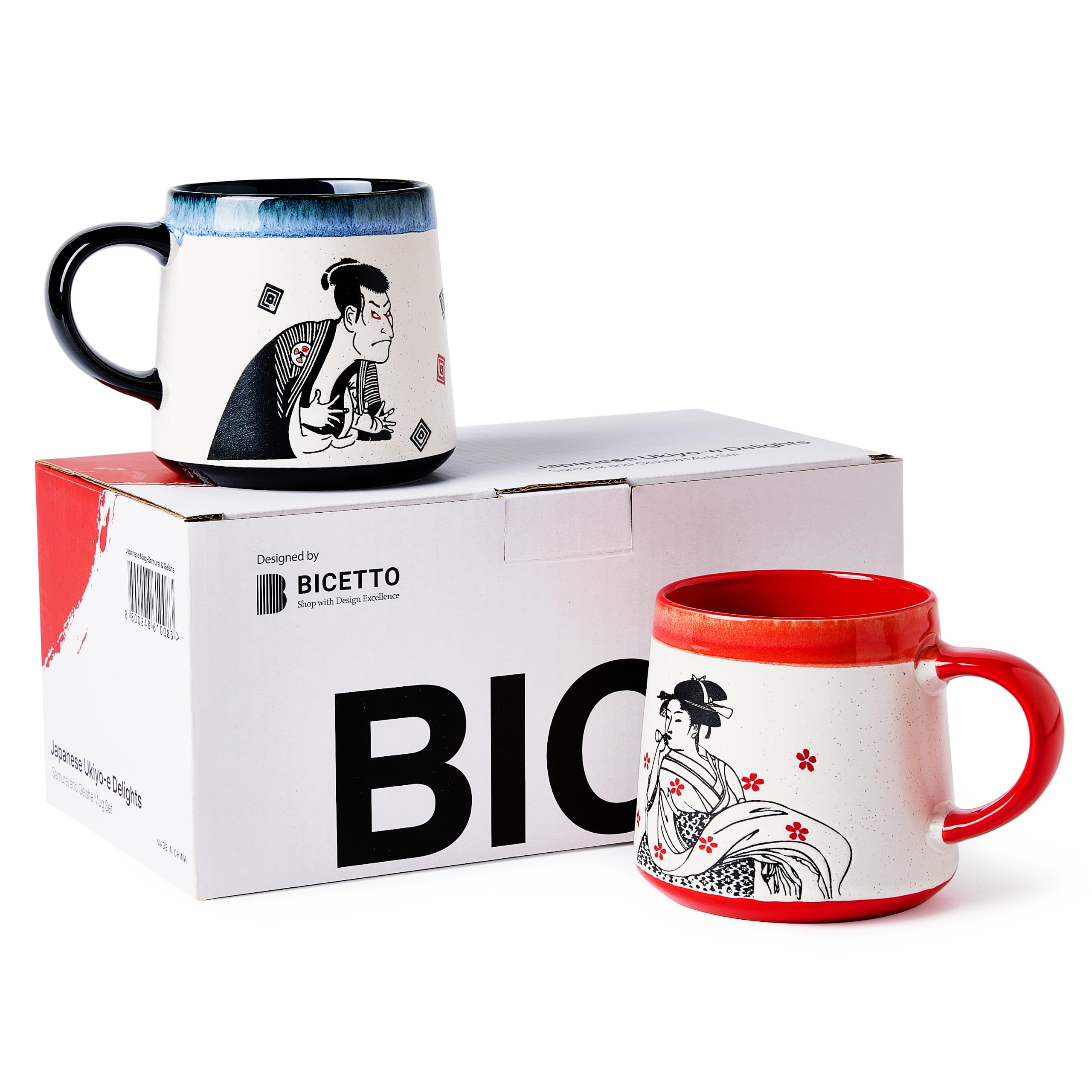 のび太　YOSHIDA & COMPANY MUG Amazon.com | BICETTO Japanese Coffee Mug Set of 2, Ukiyo-e Samurai
