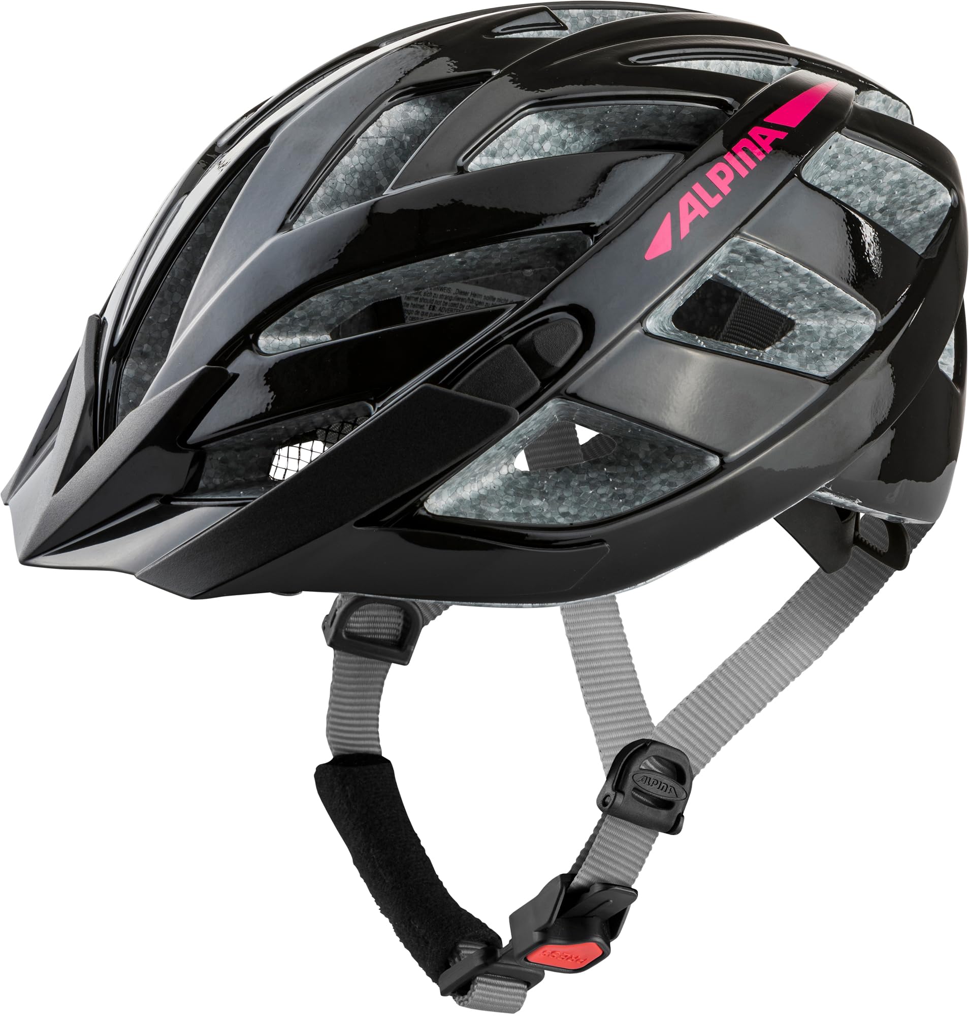 ALPINA Alpina Panoma 3.0 - individuell anpassbarer & gut belüfteter Tourenrad-Helm, optionalen LED-Licht, für Erwachsene, Black-pink Gloss, 52-57 cm