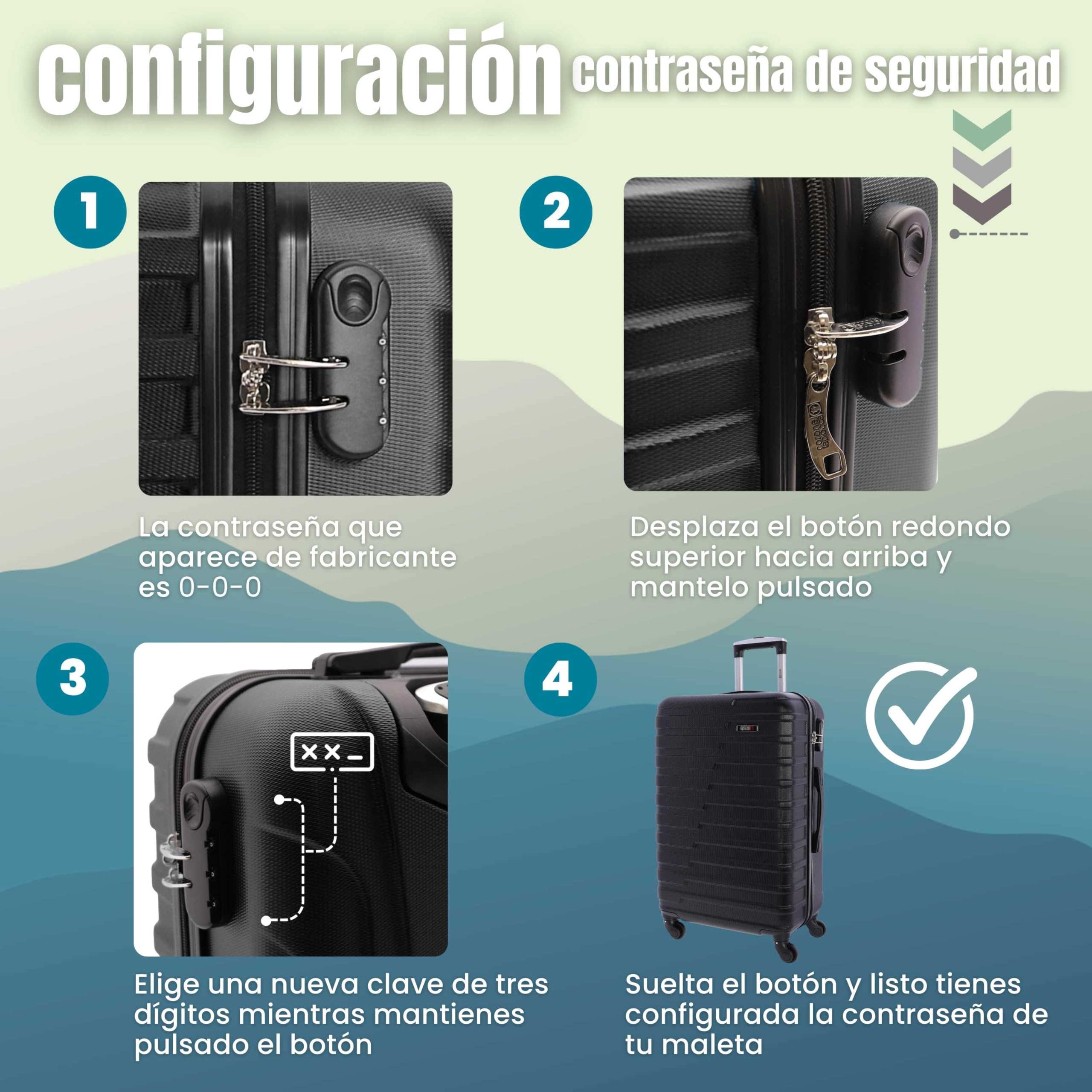 Coronel Tapioca Maleta Mediana 23 kg | Maleta de Viaje Rígida con 4 Ruedas Dobles 360º, Candado numérico y Asa Telescópica | Equipaje Resistente al Agua para Viajes en Avión — view 6