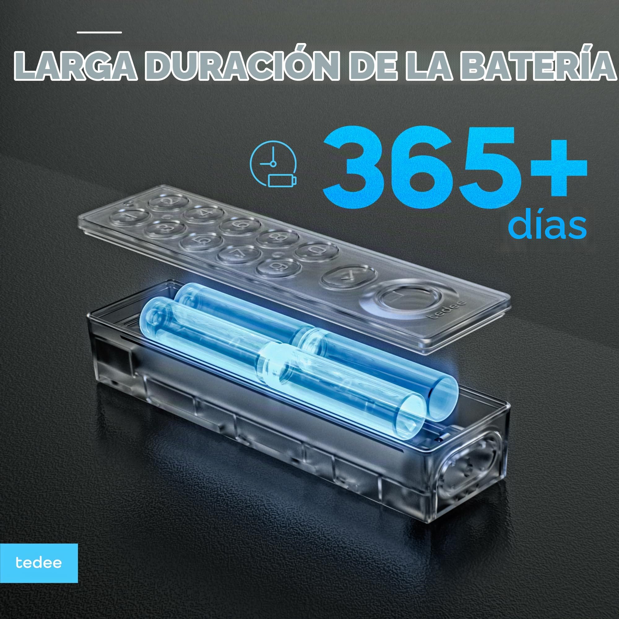 Tedee GO2 Alu Cerradura Inteligente con WiFi, Cilindro Exxo Smart, Huella Dactilar y Sensor de Puerta, Seguridad Clase 6, Acceso Remoto y Bloqueo Automático sin Llave | Alexa, Google, Apple, Matter