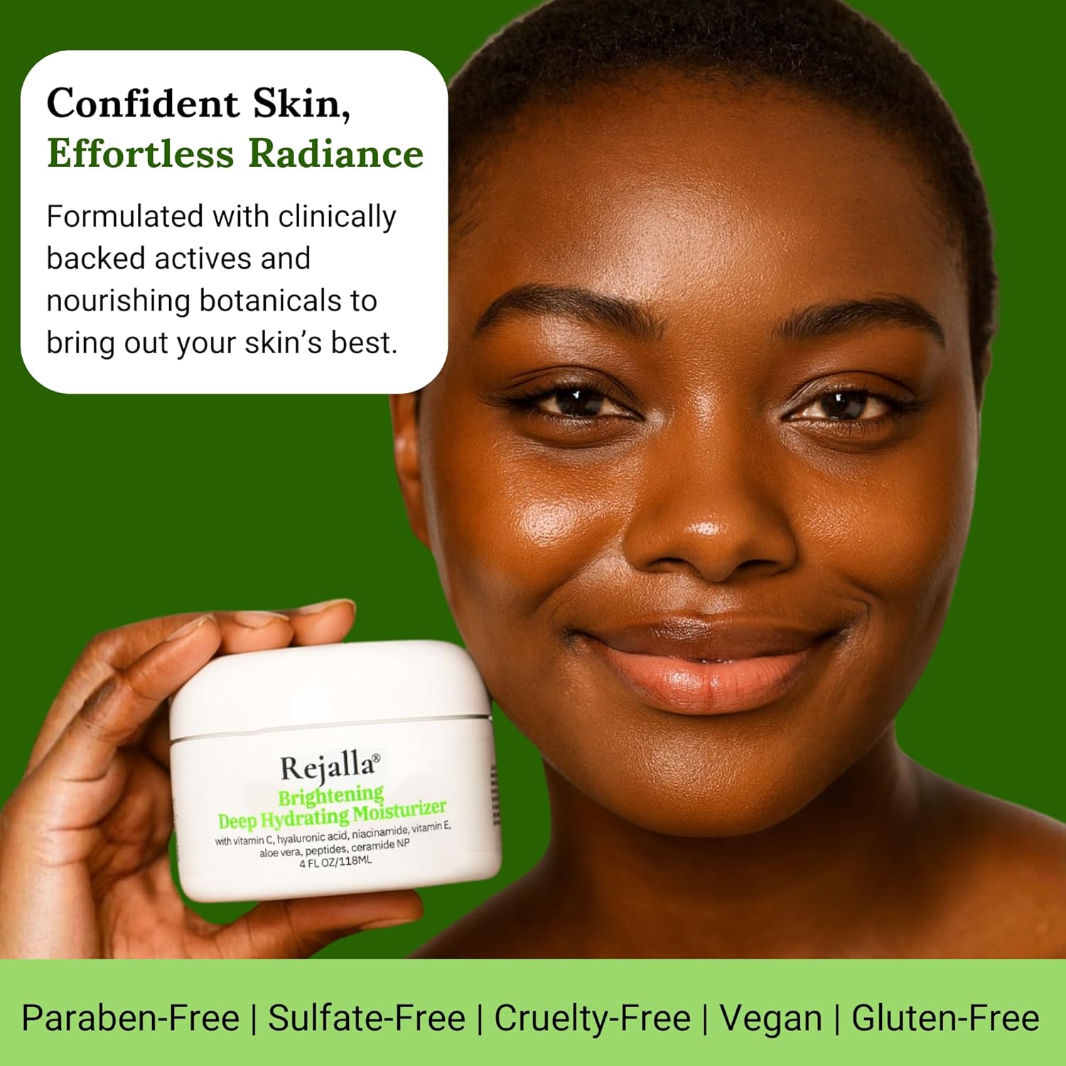 Face Moisturizer for Women - Vitamin C Hyaluronic Acid Anti Aging Face Cream with Niacinamide Peptides Ceramides Collagen - Luminous Hydrating Facial Cream for Dry Mature Aging Skin - 4 oz - Image 7