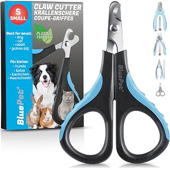 BluePet Mini Claw Scissors for Cats Dogs Rabbits & Puppies Easy & Safe for Tight-Fitting Cat Claws Small Claw Cutter & Nail Scissors Nail Cutter + Claw Care for Animals