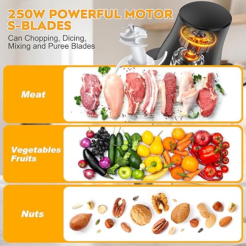Miniatura 5 de Herramienta trituradora eléctrica de pollo herramienta trituradora de carne multifuncional de 250 W con gran capacidad - Picadora de carne para