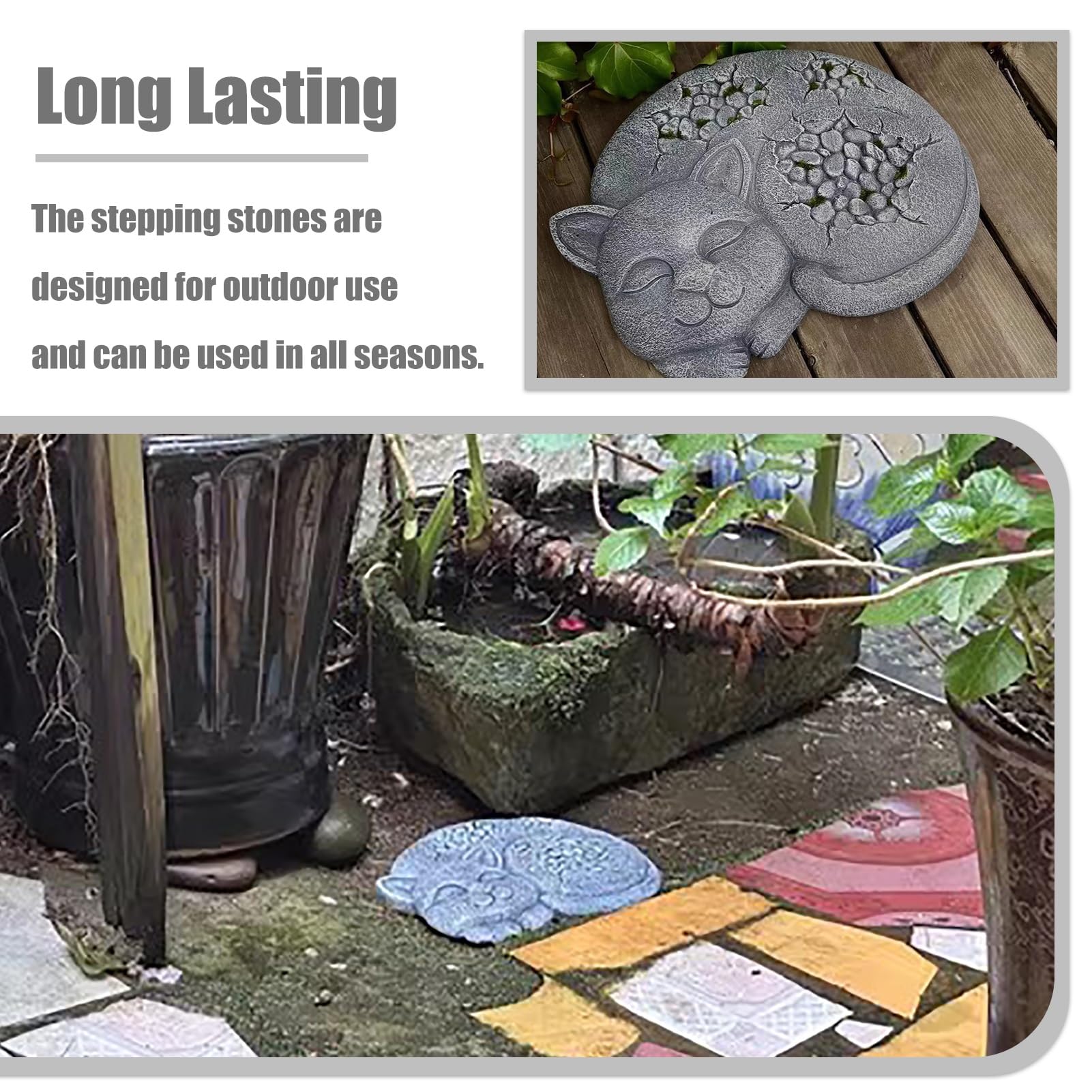 Amazon.co.jp: 踏み石 石 猫 ガーデンオーナメント 屋外用、母の日