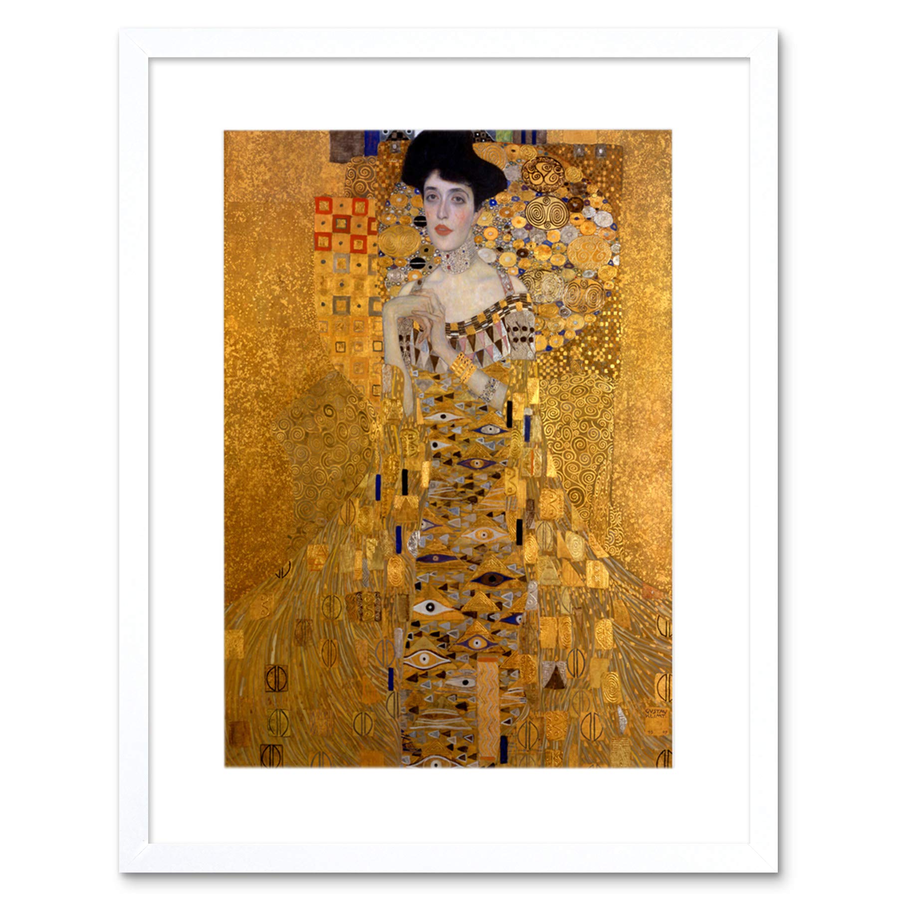 Wee Blue Coo Cultural Gustav Klimt Bloch Bauer Portrait Secession Abstract Art Framed Wall Art Print