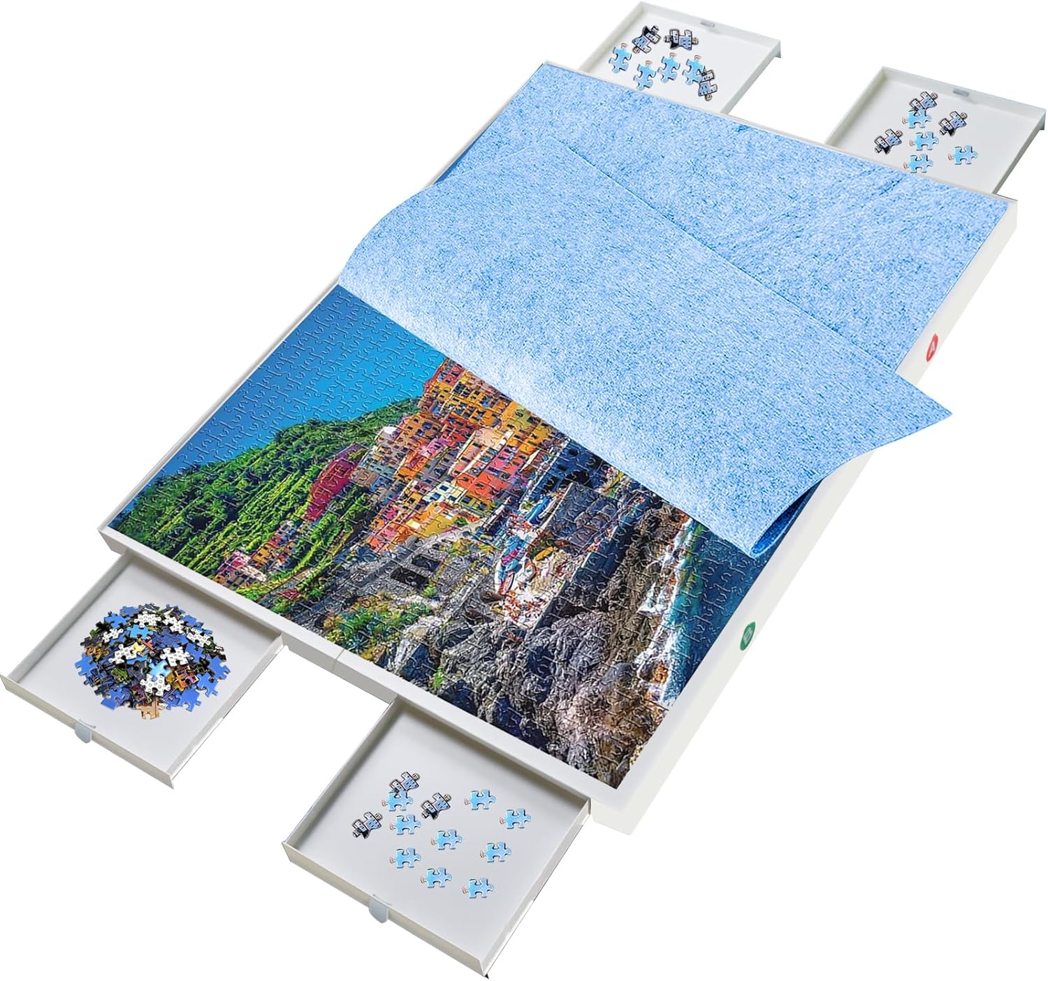 BZseed 1500 Pieces Puzzle Board with Drawers and Cover
