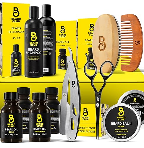 Miniatura 14 de Kit de cuidado de barba y kit de aseo para hombres The Beard Club - Esenciales para un cabello facial más saludable y con estilo - Navaja de filo