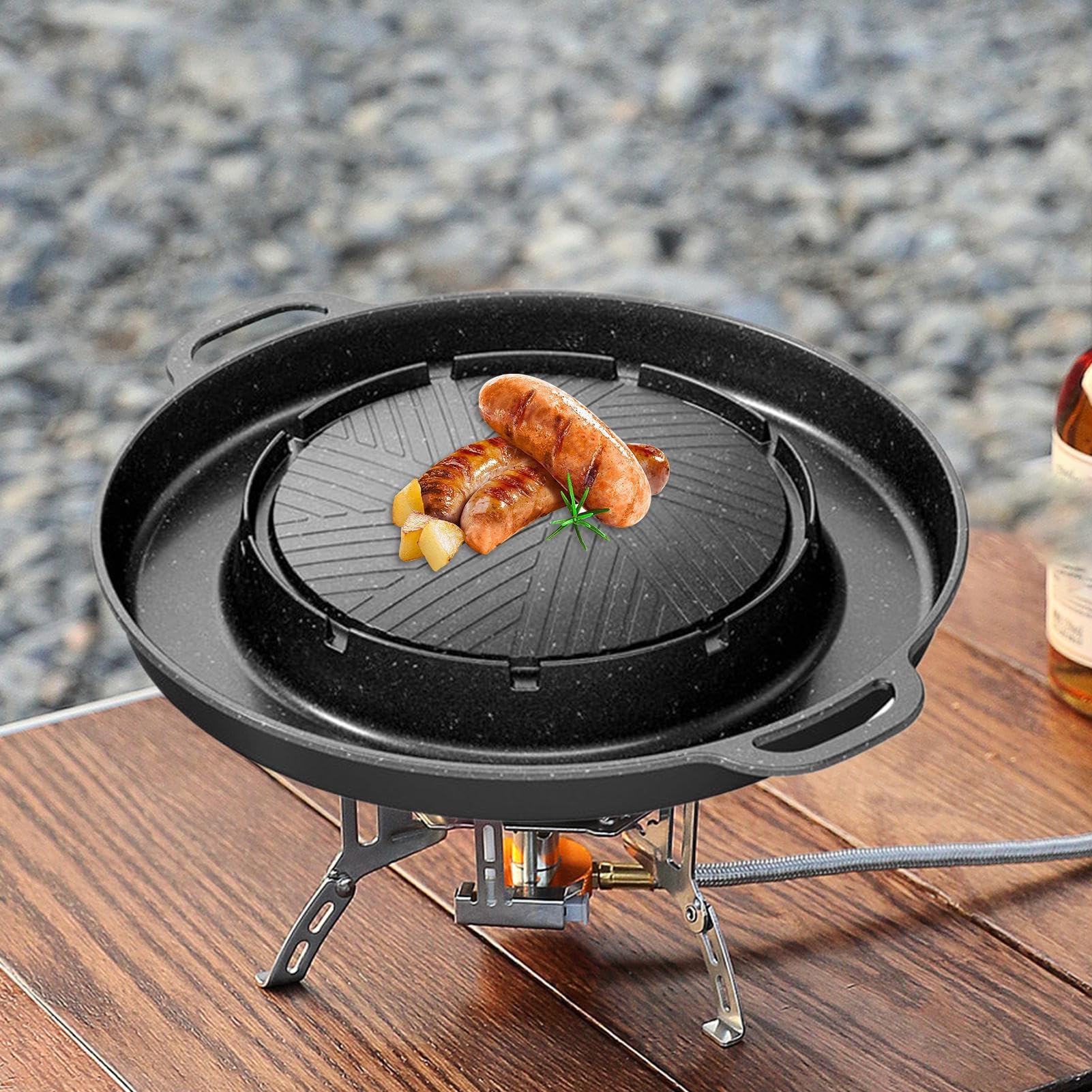 Patelnia Grill Do Płyty Grzewczej I 2w1 Nieprzywierająca Patelnia Grill